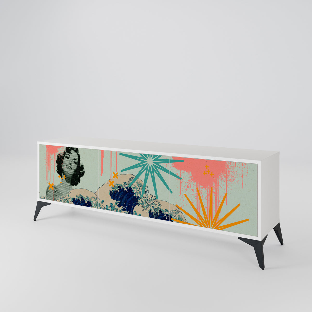 KANAGAWA BEAUTY Móvel de TV de 3 Portas