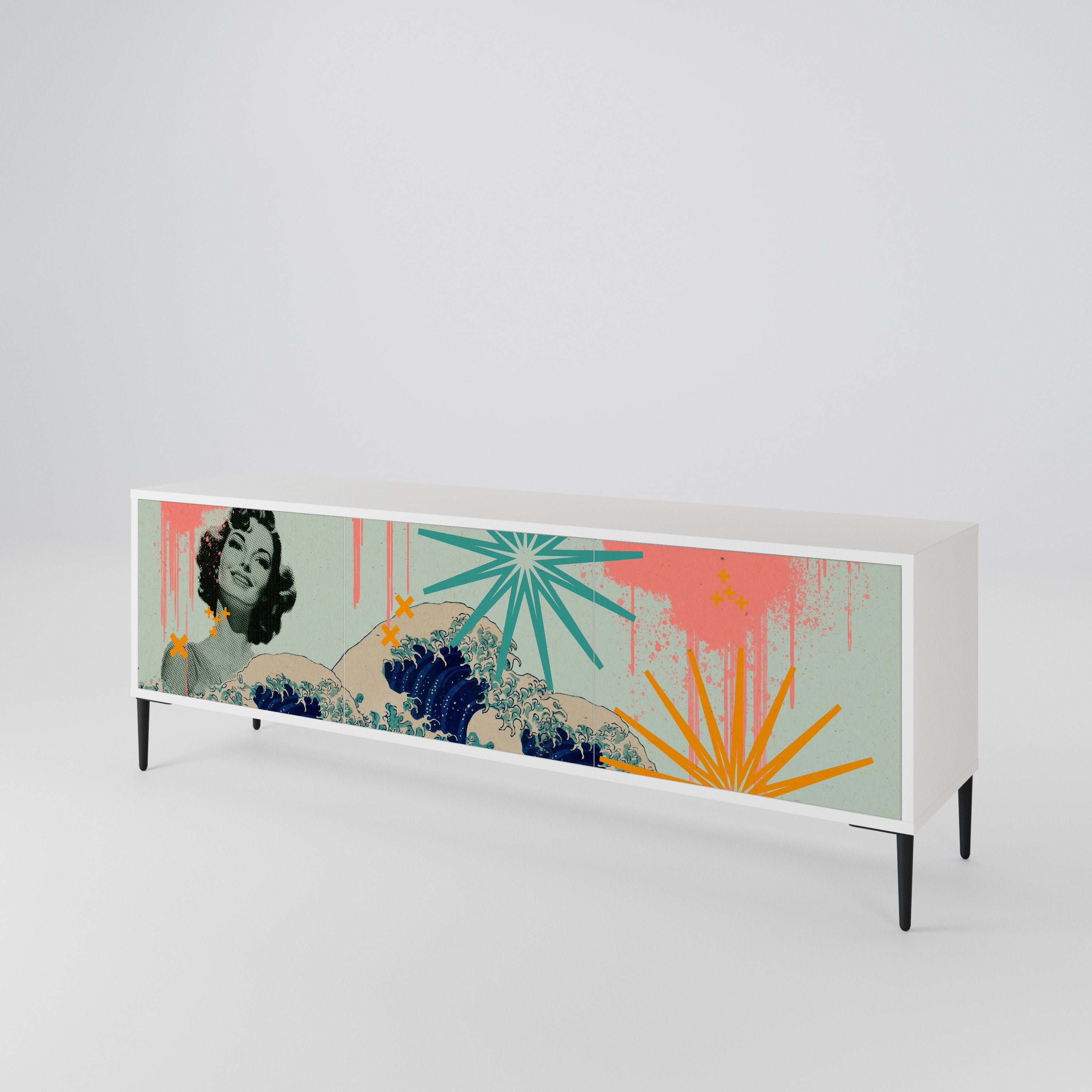 KANAGAWA BEAUTY Móvel de TV de 3 Portas