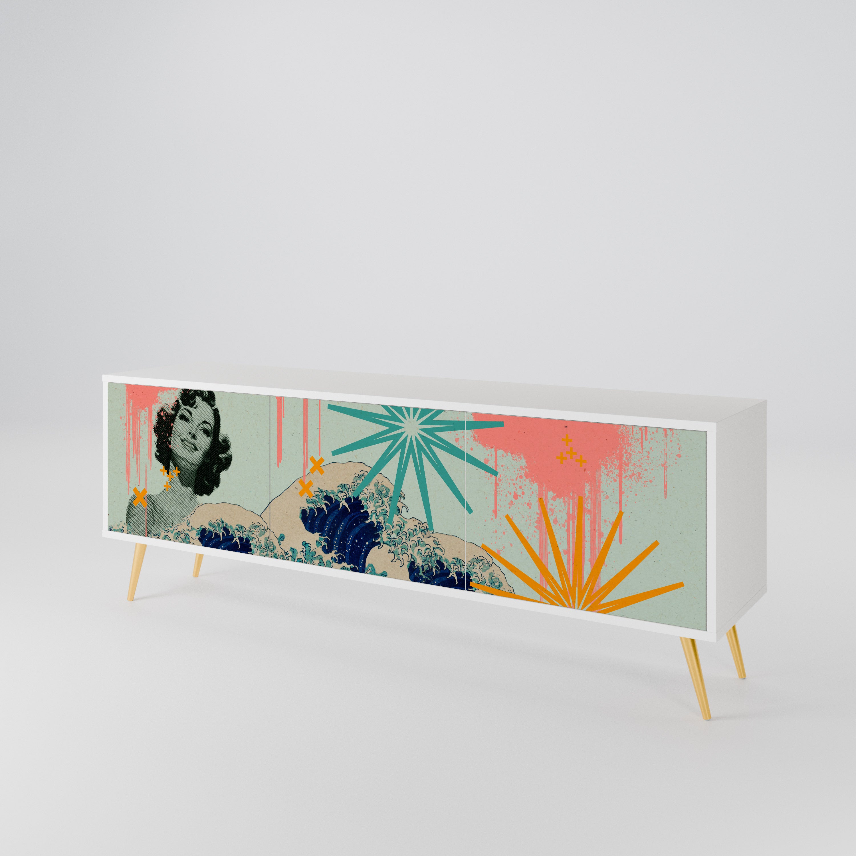 KANAGAWA BEAUTY Móvel de TV de 3 Portas