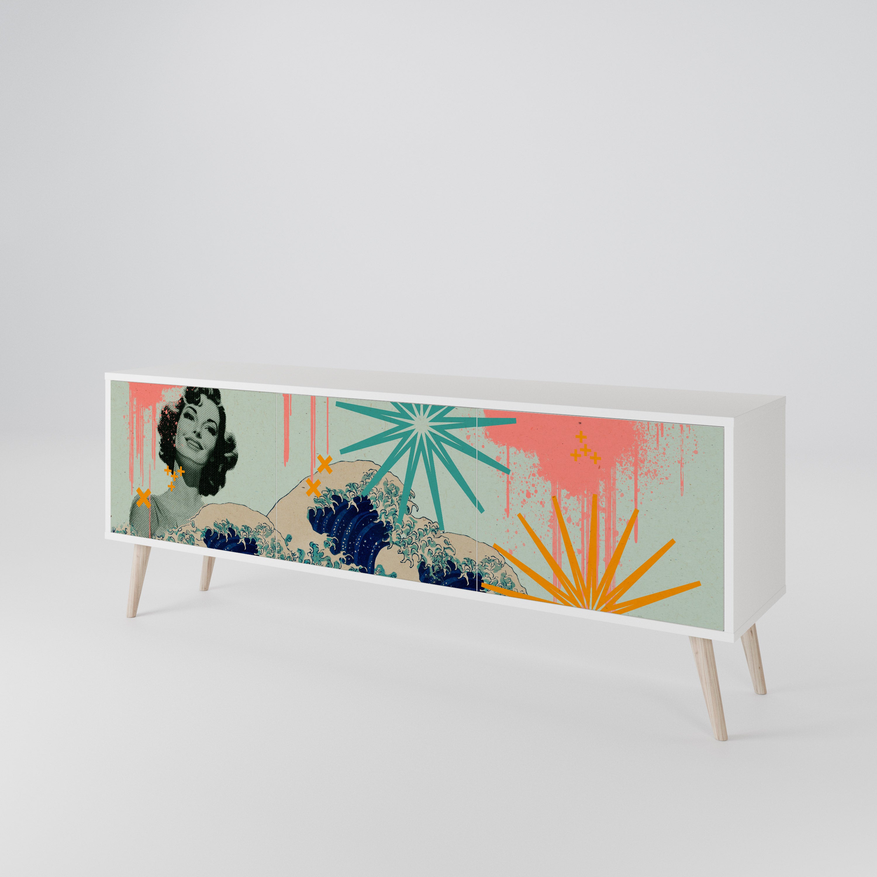 KANAGAWA BEAUTY Móvel de TV de 3 Portas