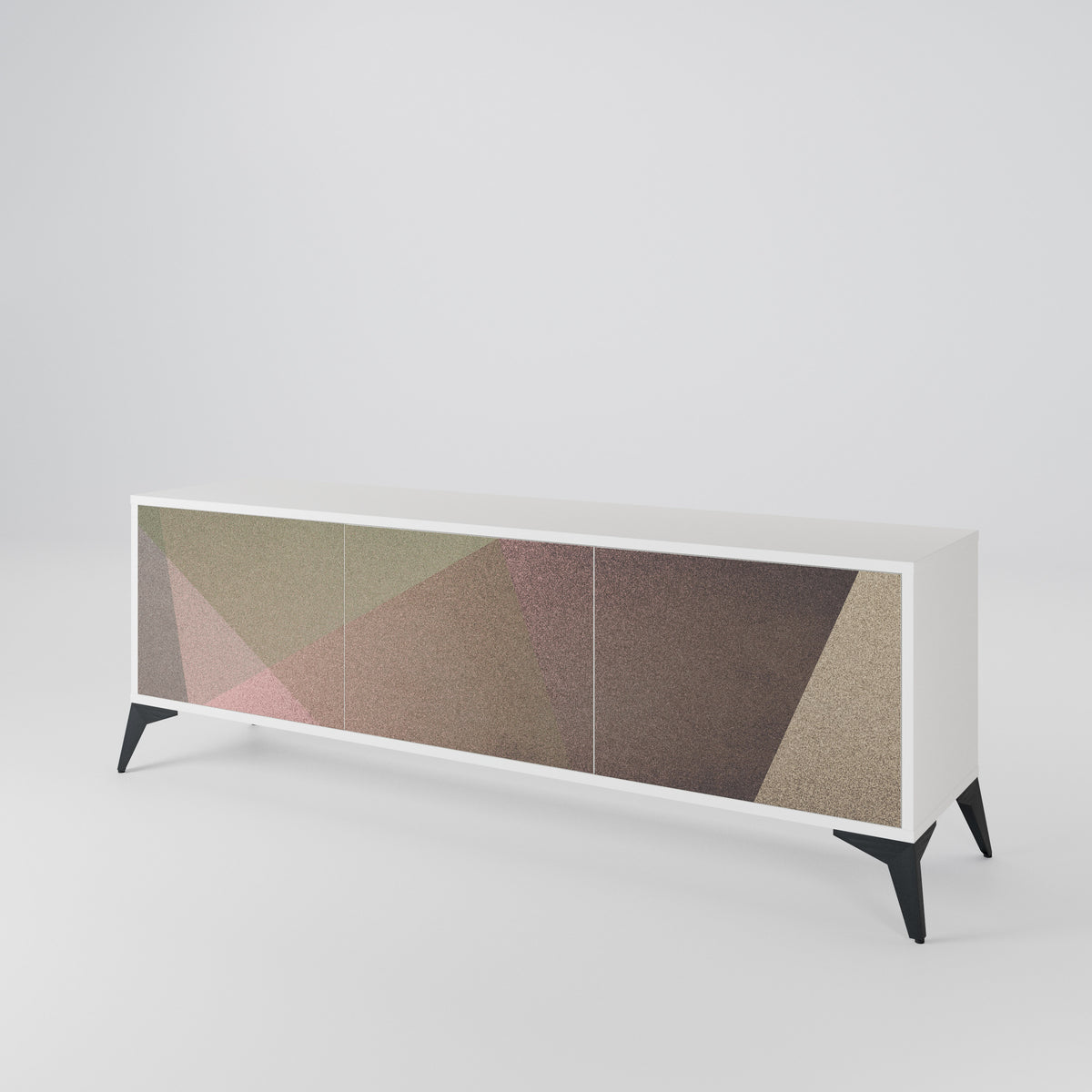 BEIGE GEOMETRY Móvel de TV de 3 Portas