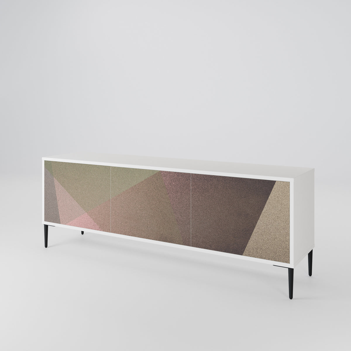 BEIGE GEOMETRY Móvel de TV de 3 Portas