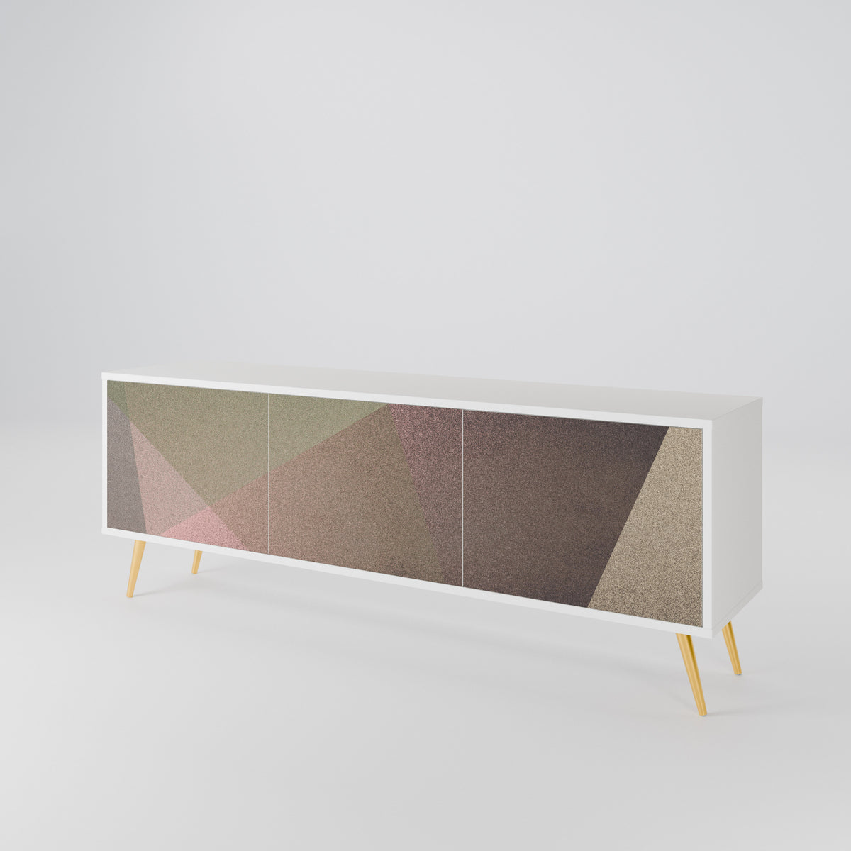 BEIGE GEOMETRY Móvel de TV de 3 Portas