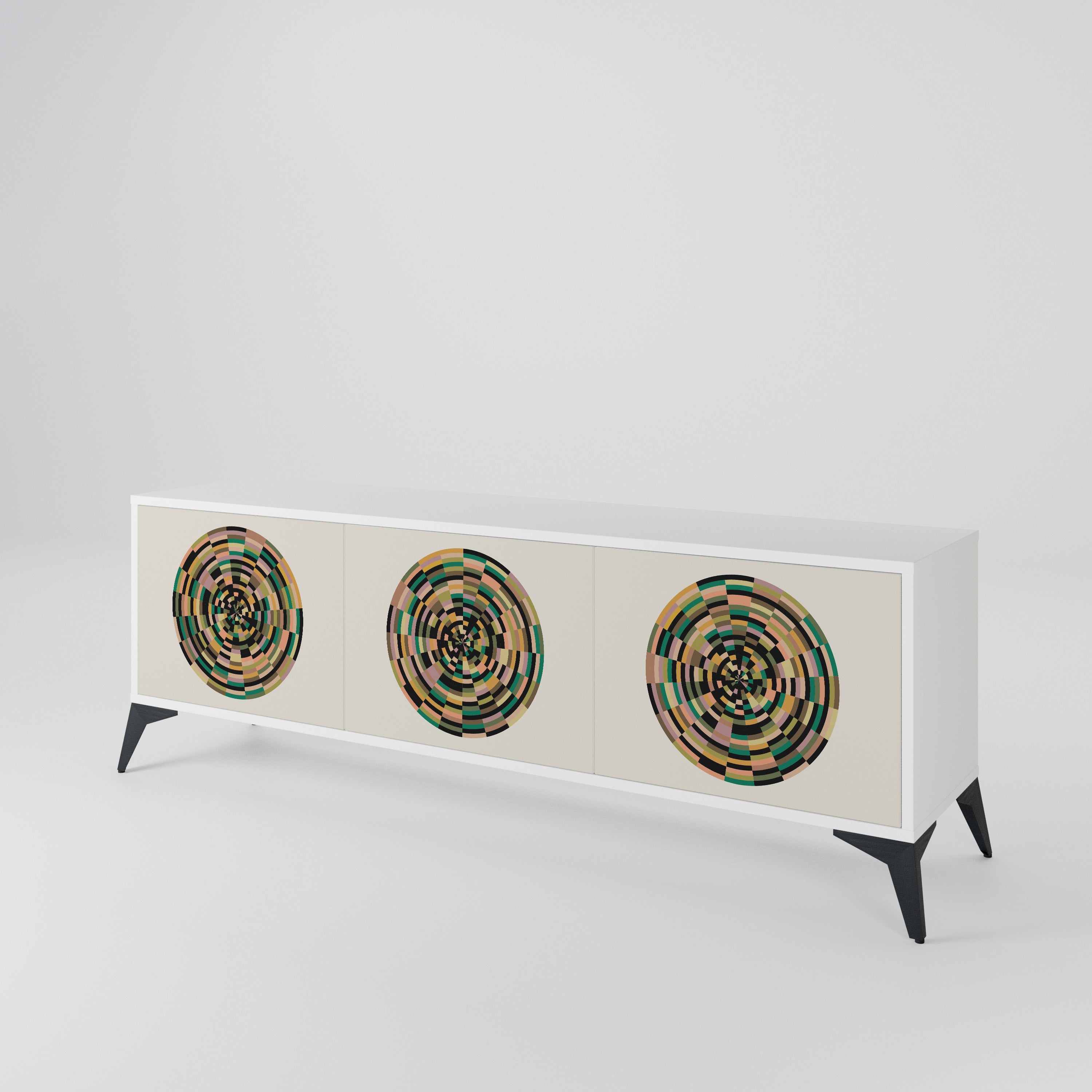 GREEN CIRCLES 3-Door TV Cabinet