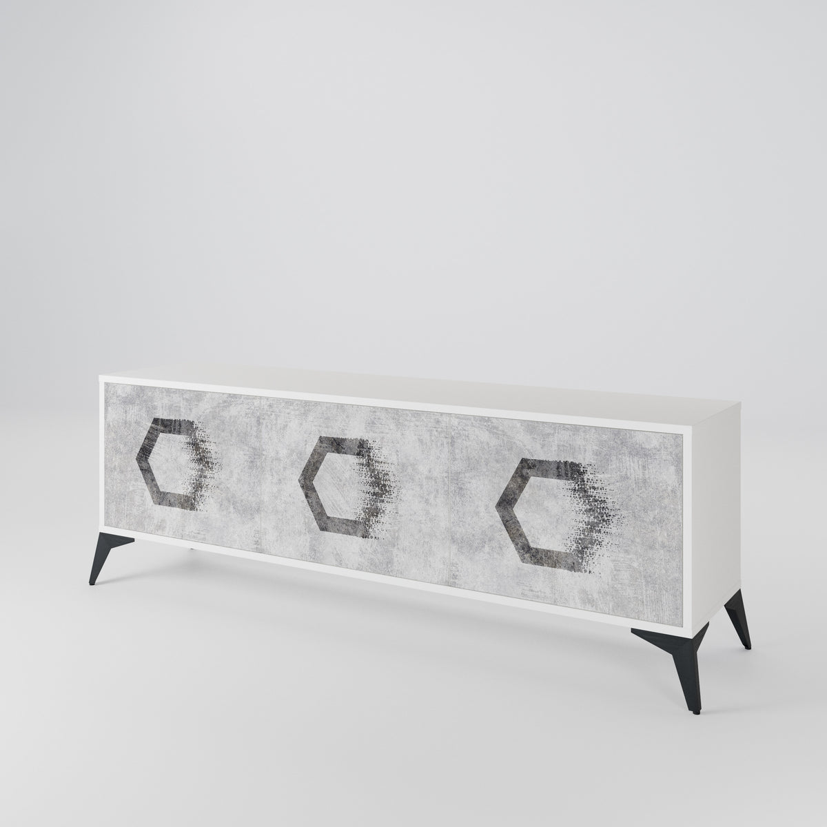 HEXAGONAL FIGURES 3-Door TV Cabinet