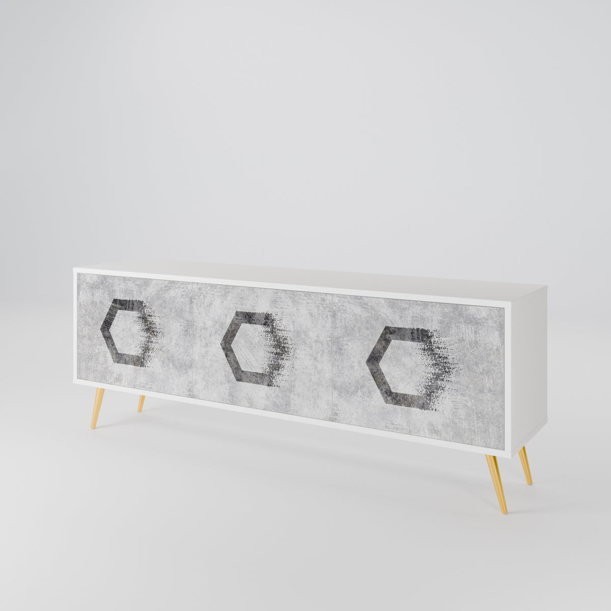 HEXAGONAL FIGURES Móvel de TV de 3 Portas