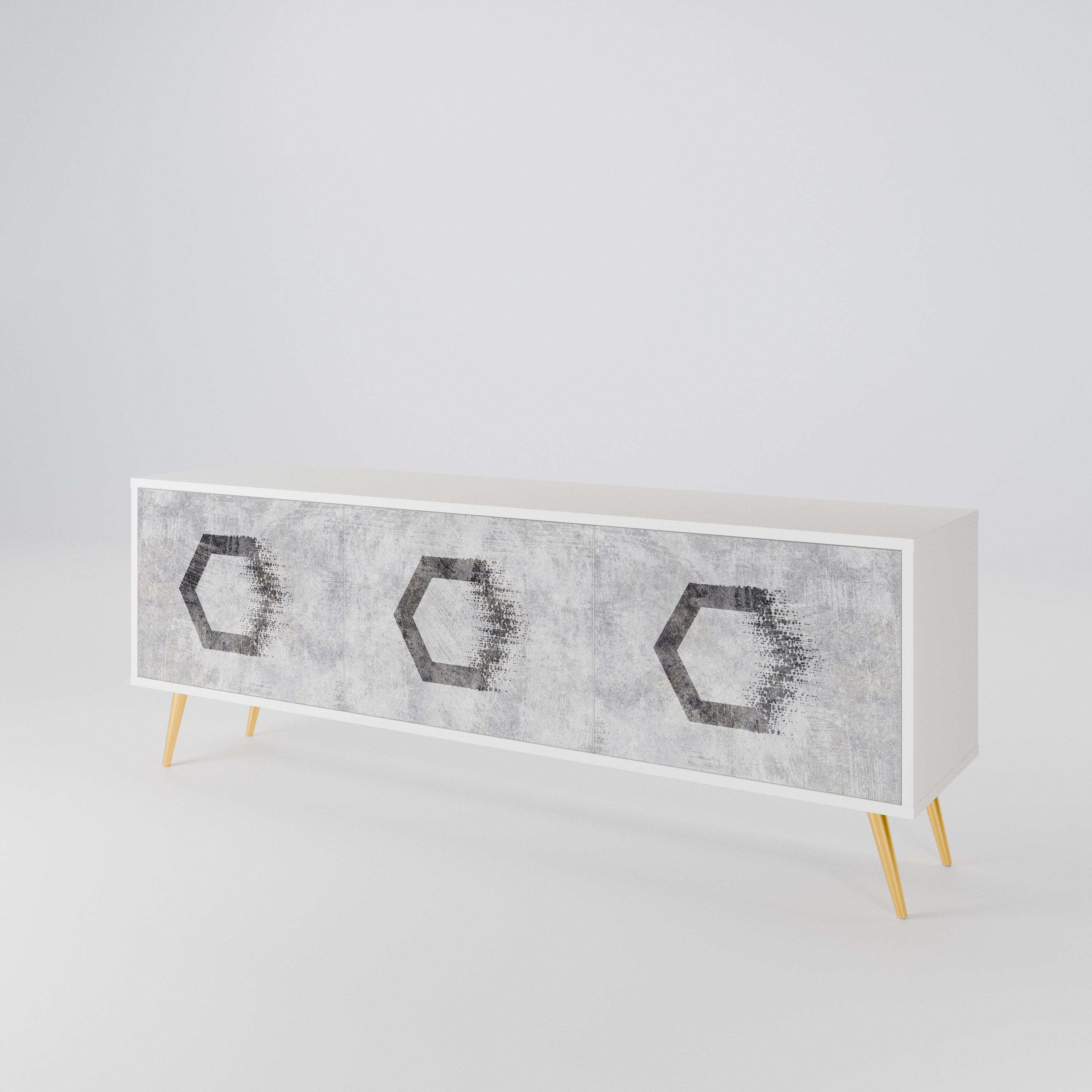 HEXAGONAL FIGURES Móvel de TV de 3 Portas