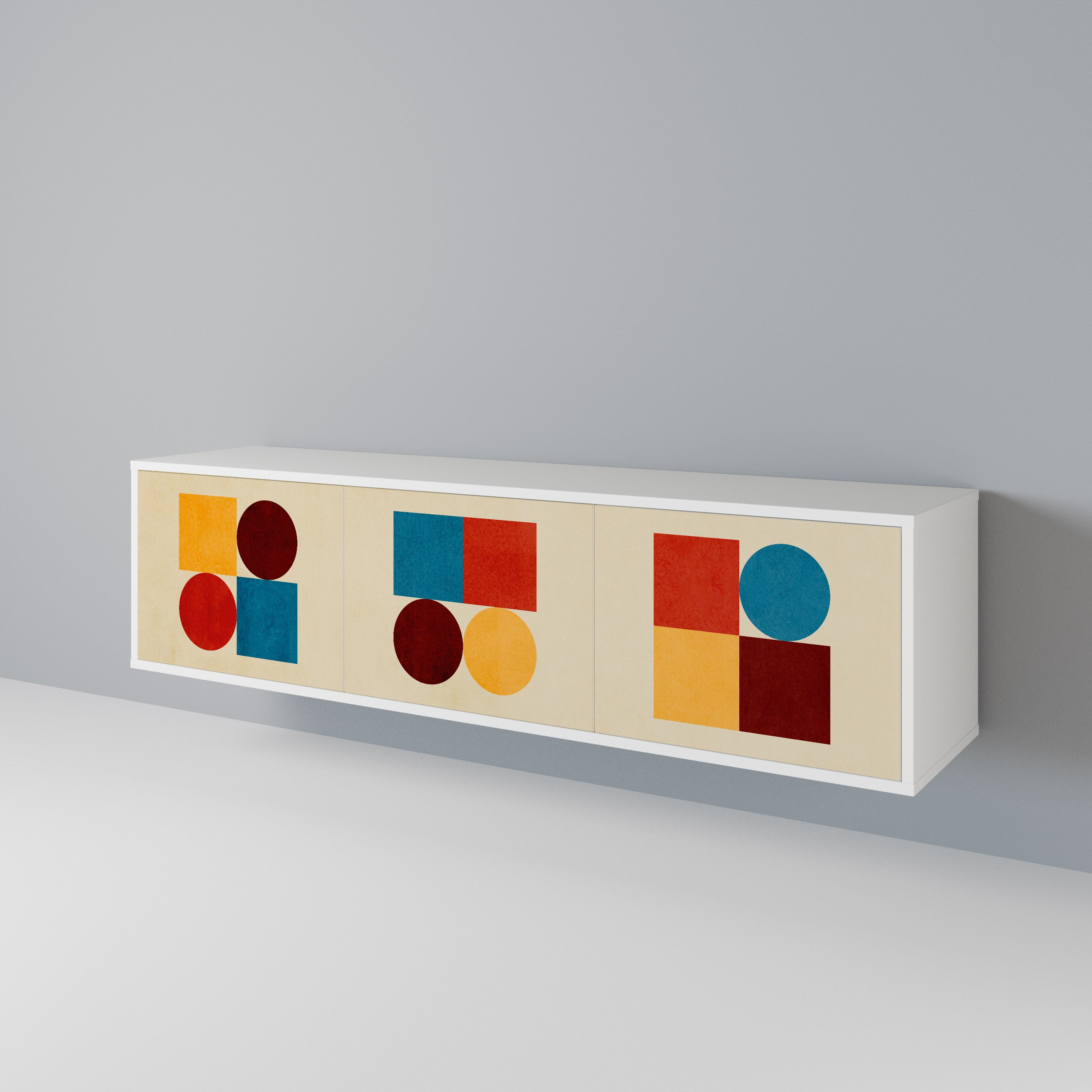 GEOMETRIC PUZZLE Móvel de TV de 3 Portas