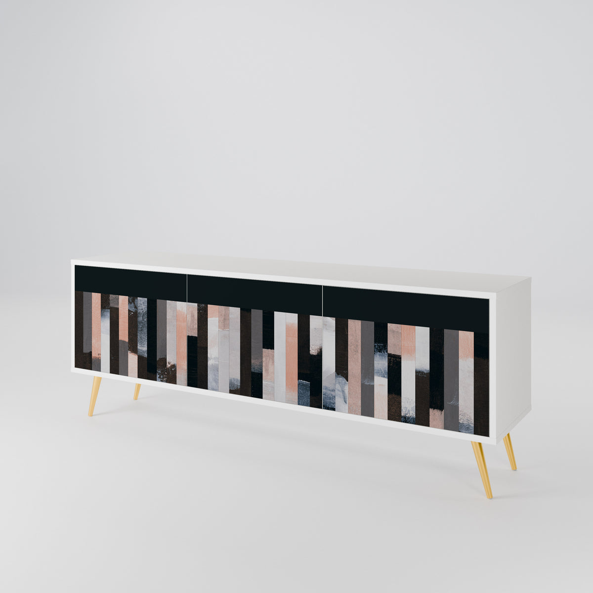 COLLAGE OF RECTANGLES 3-Door TV Cabinet