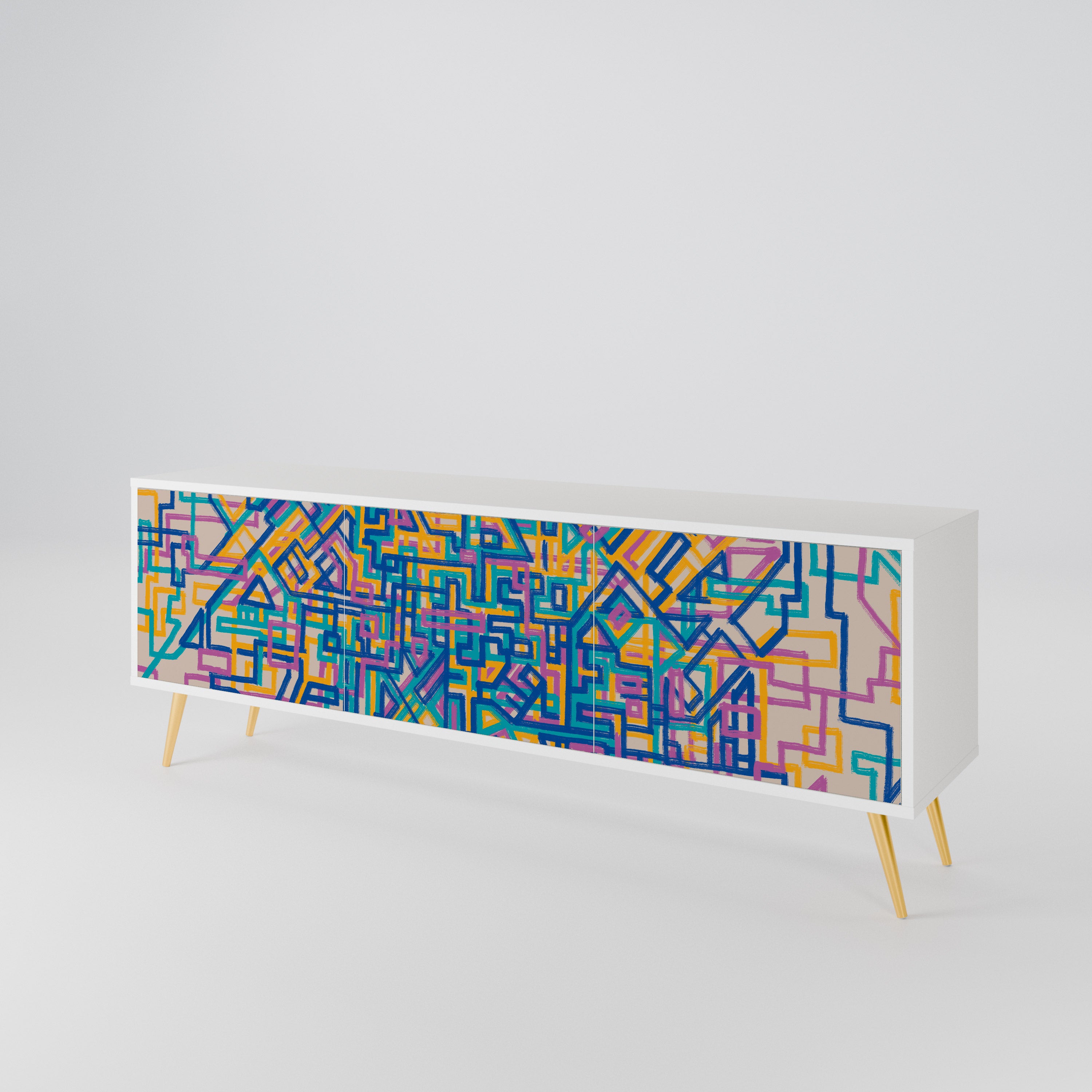 MEMORIES MAP Móvel de TV de 3 Portas