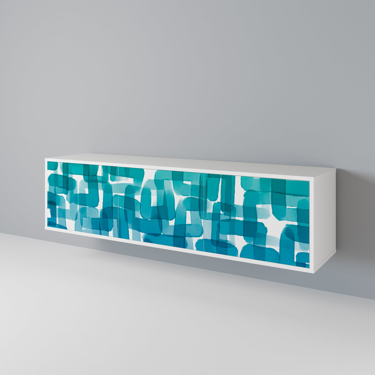 TURQUOISE RECTANGLES Móvel de TV de 3 Portas