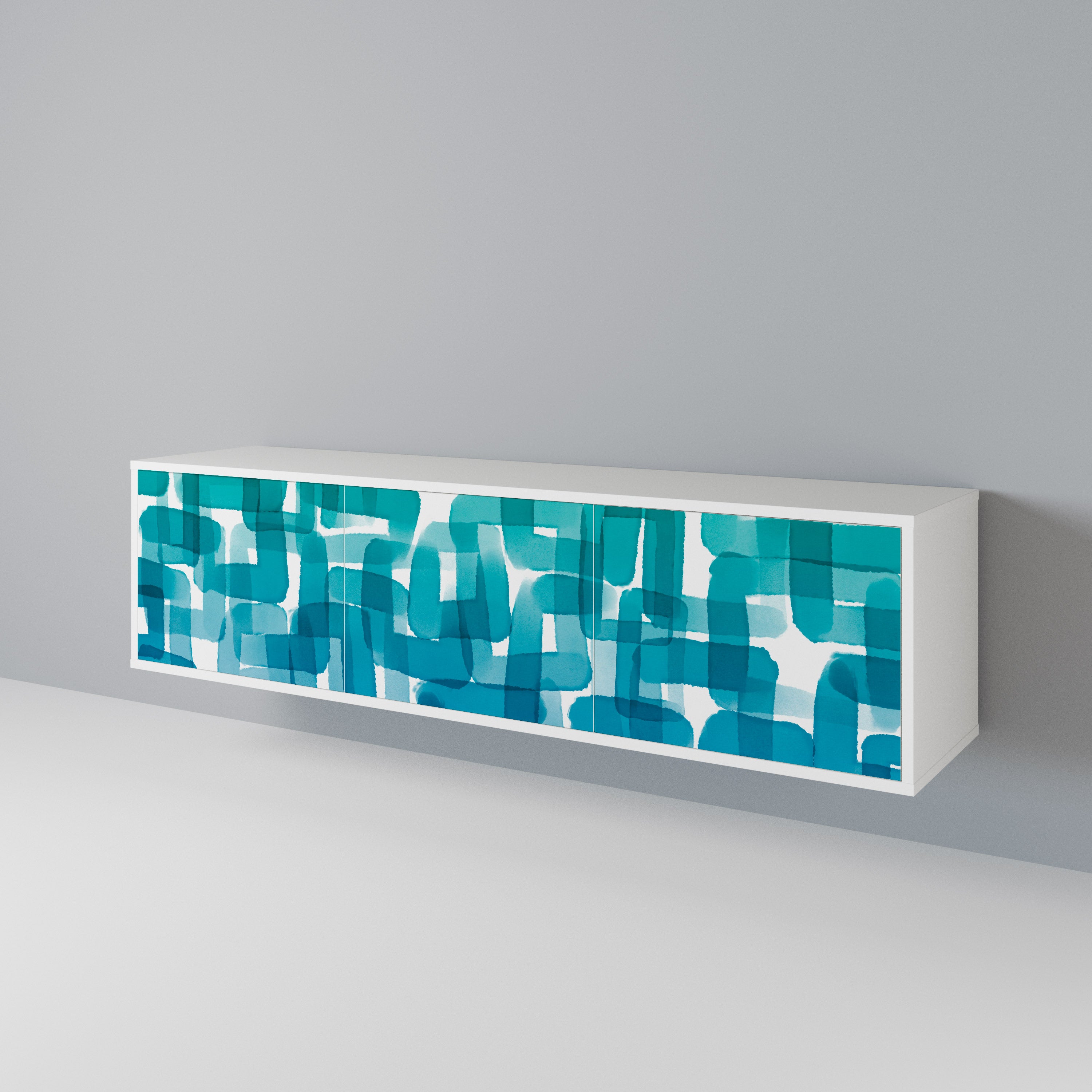 TURQUOISE RECTANGLES Móvel de TV de 3 Portas