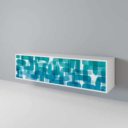 TURQUOISE RECTANGLES Móvel de TV de 3 Portas