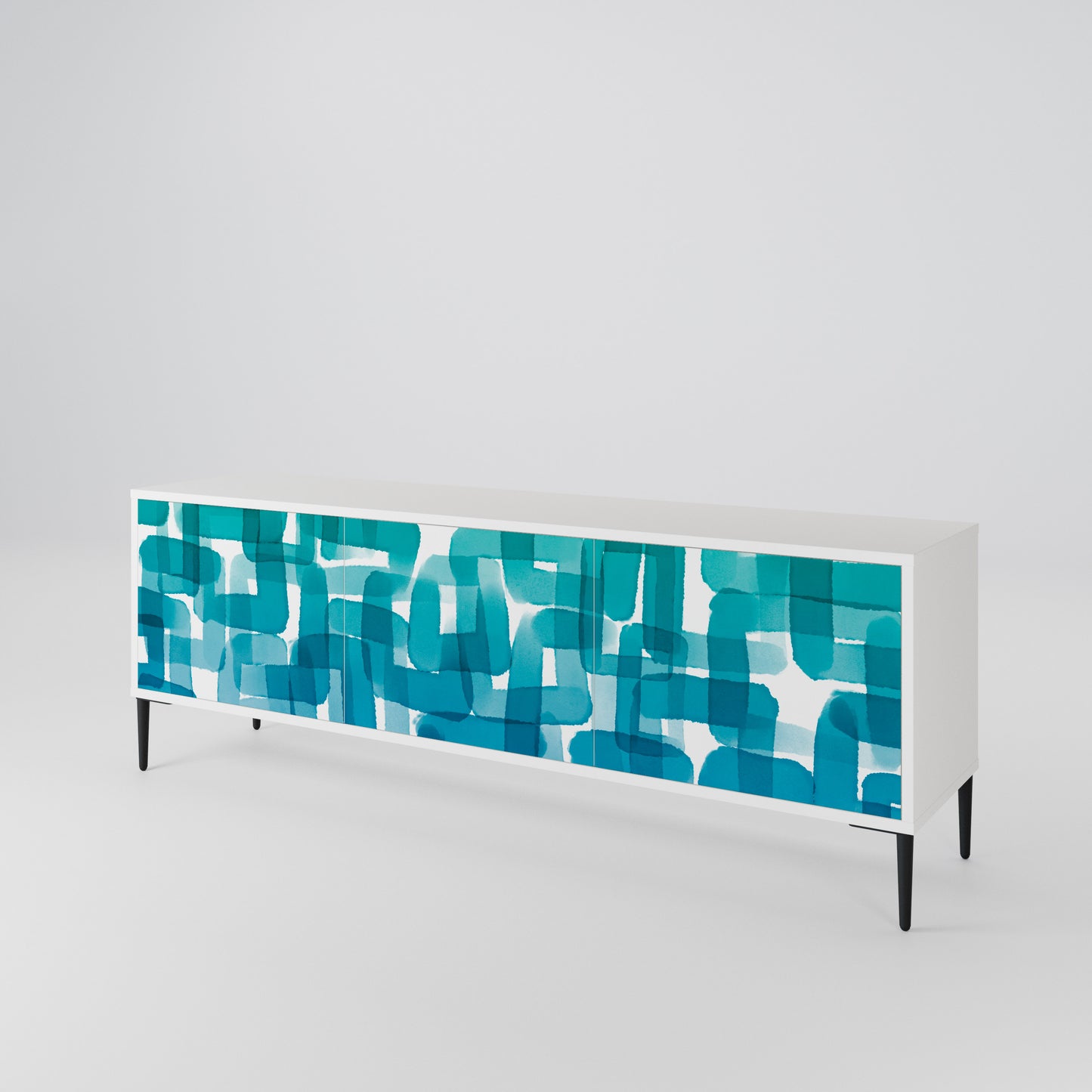 TURQUOISE RECTANGLES Móvel de TV de 3 Portas