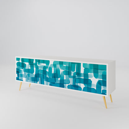 TURQUOISE RECTANGLES Móvel de TV de 3 Portas