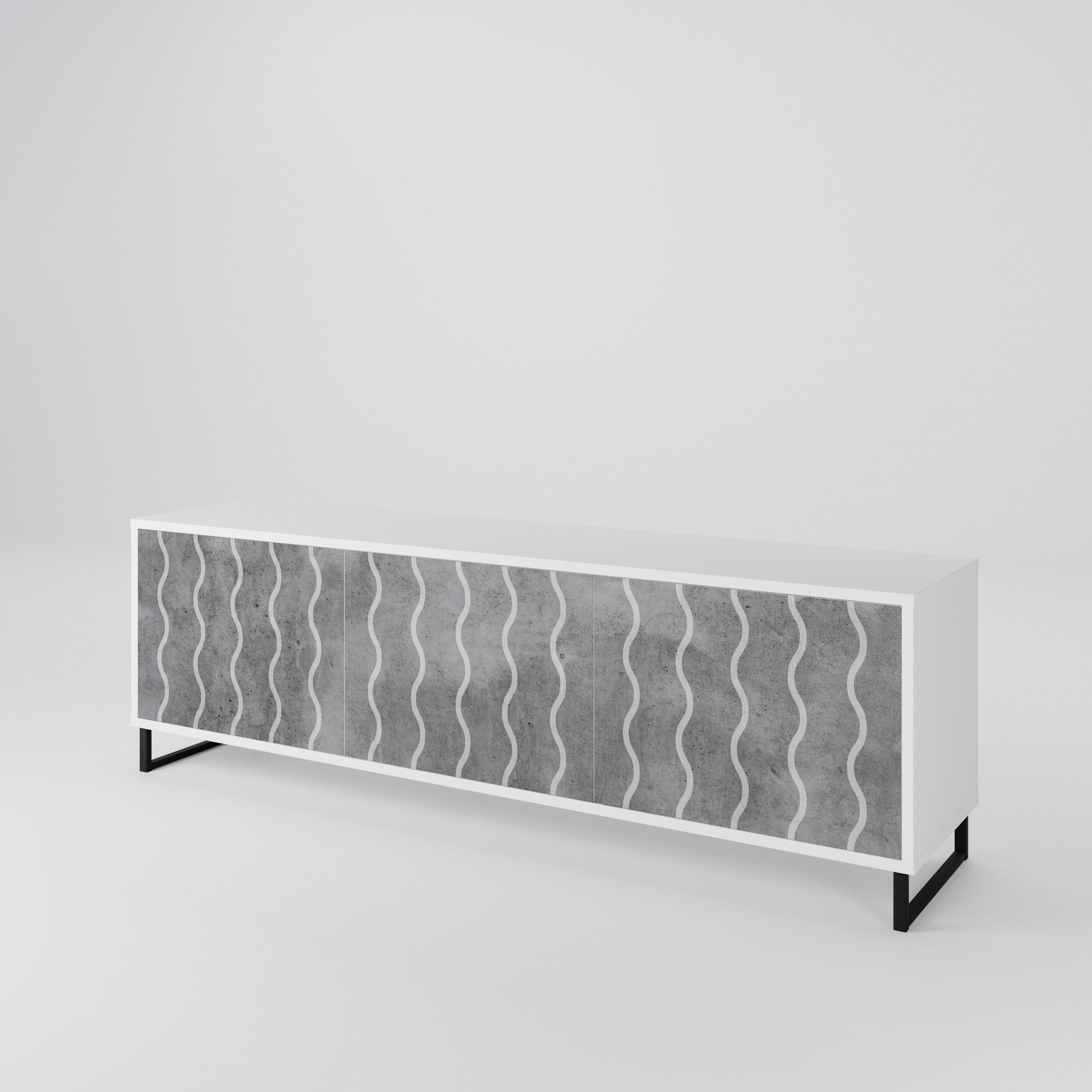 WAVES OF CONCRETE 3-Door TV Cabinet
