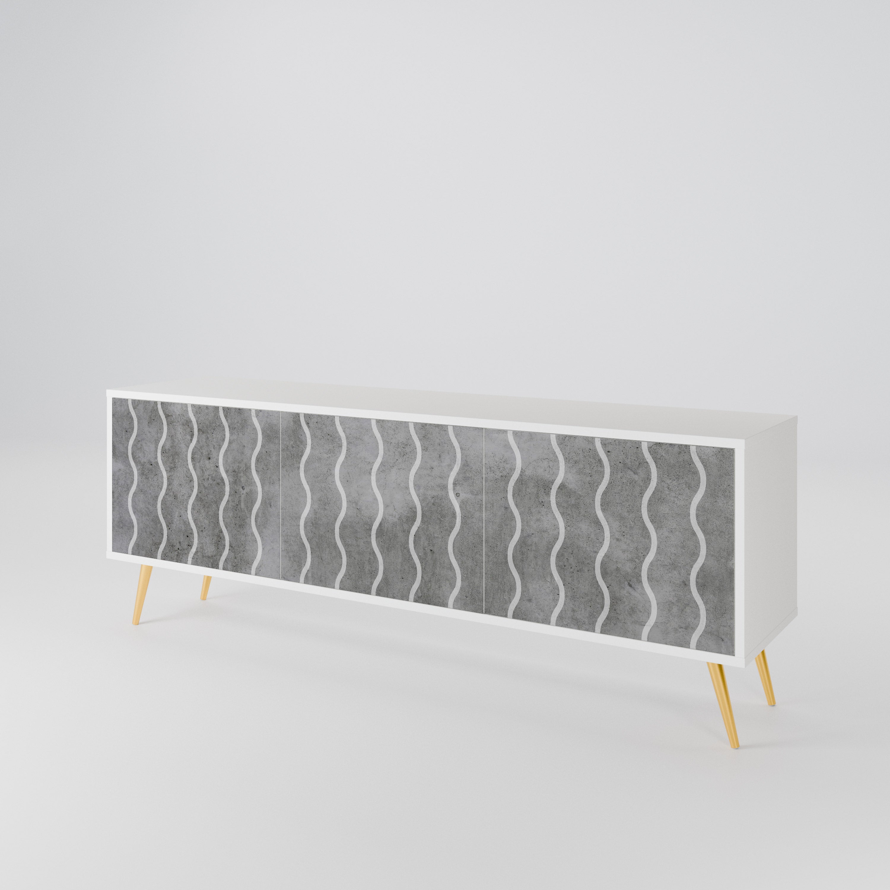 WAVES OF CONCRETE 3-Door TV Cabinet