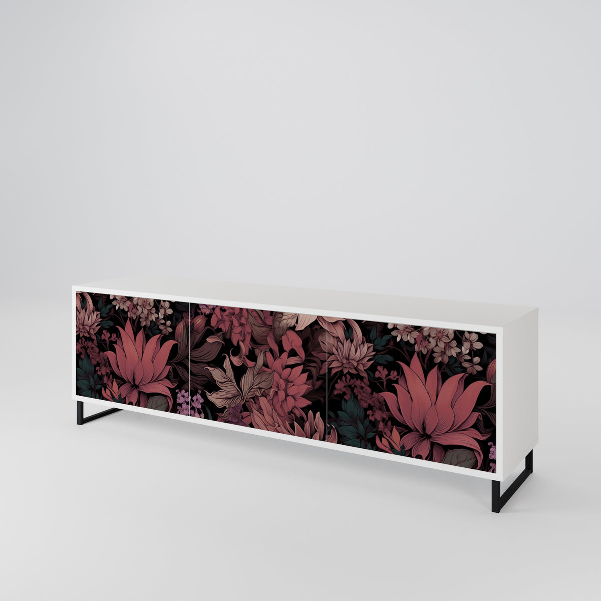FLORAL WHISPER 3-Door TV Cabinet