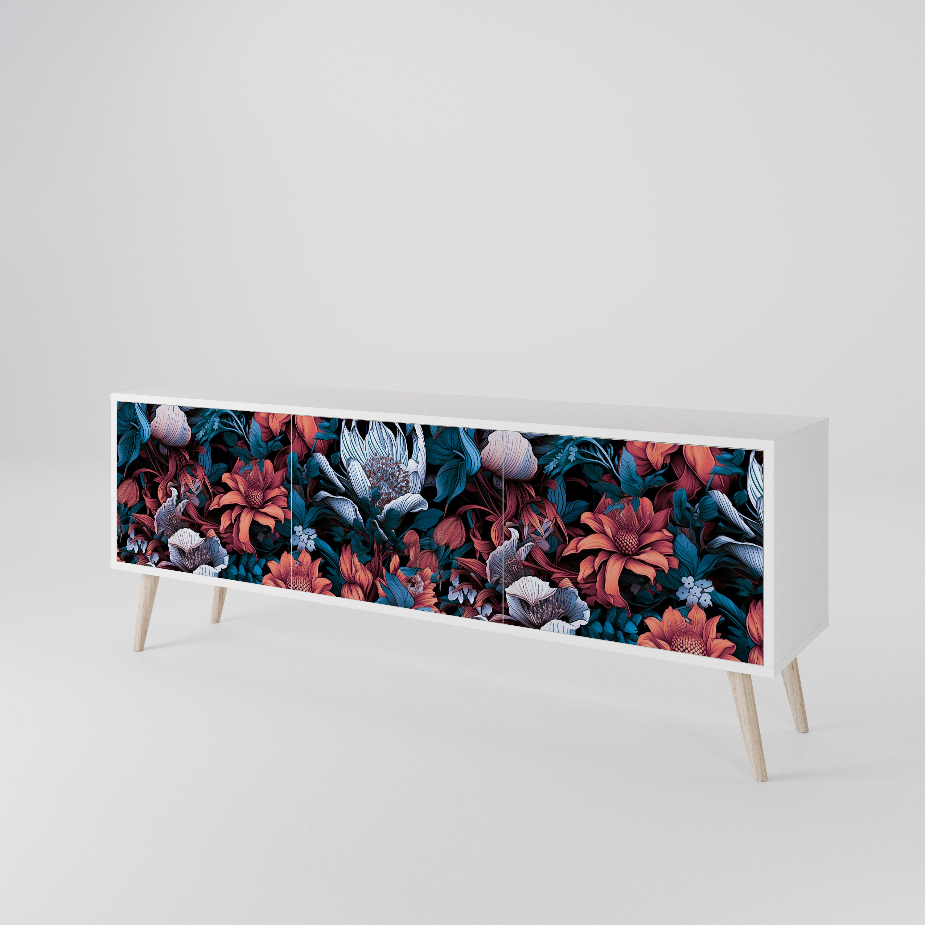 ETHEREAL BLOSSOMS 3-Door TV Cabinet