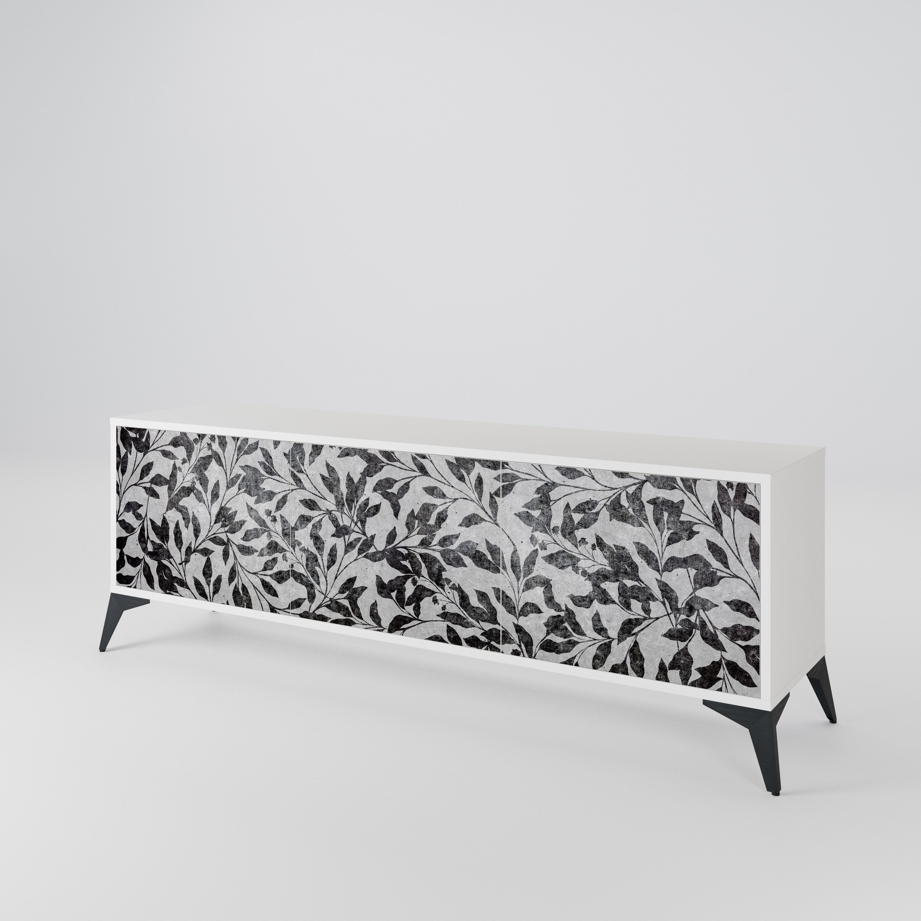 CHARCOAL SPROUT Móvel de TV de 3 Portas