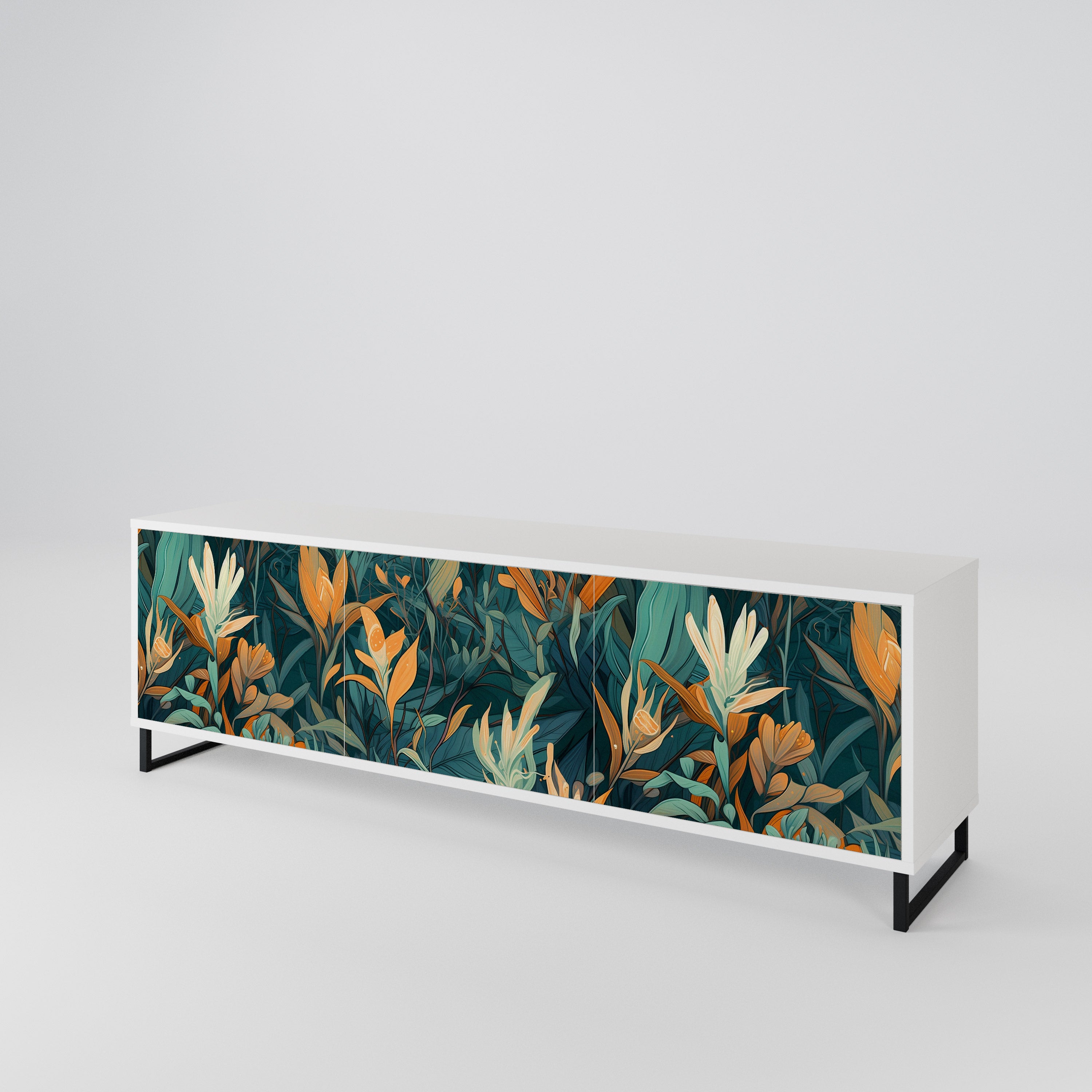 FLORAL SERENITY Móvel de TV de 3 Portas