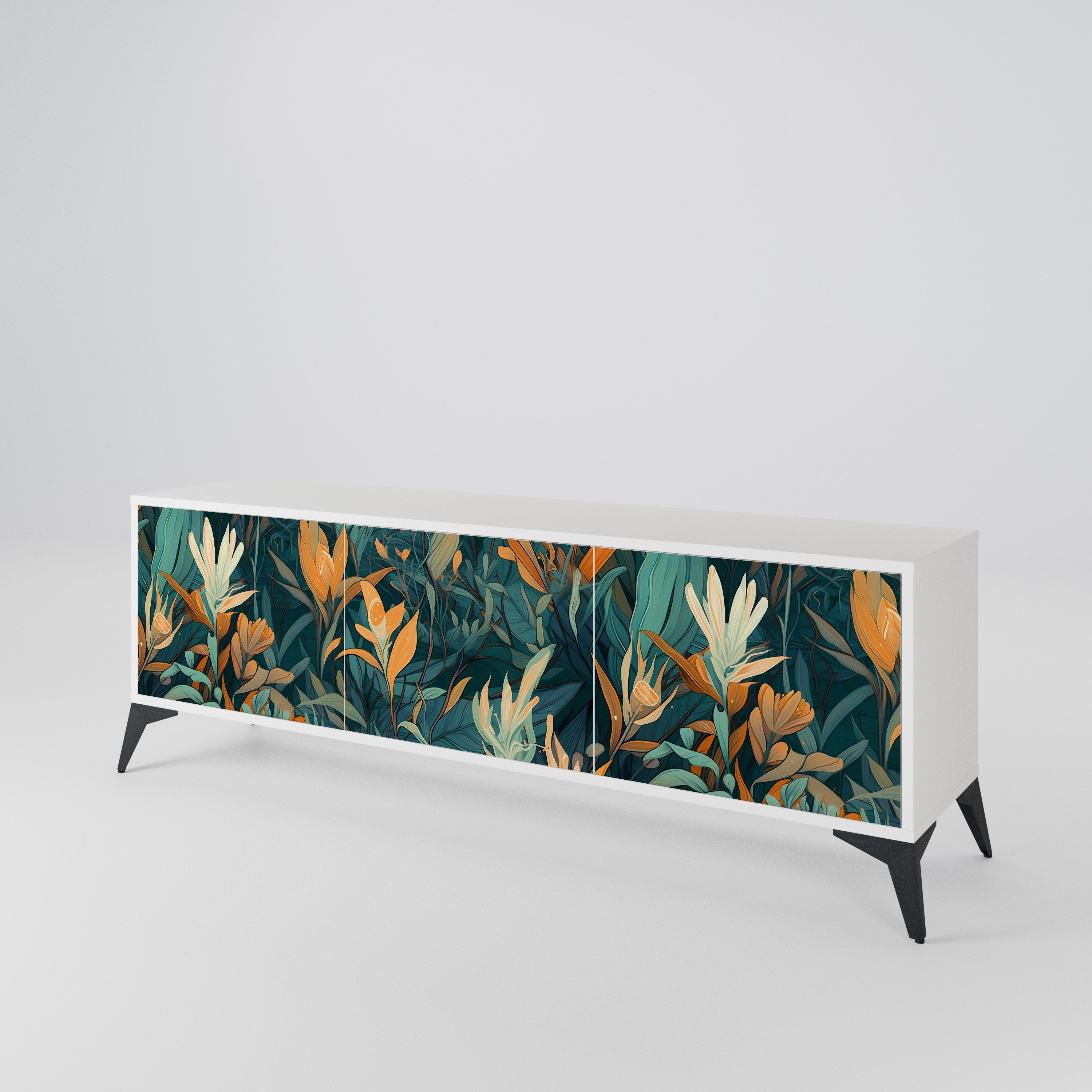FLORAL SERENITY Móvel de TV de 3 Portas