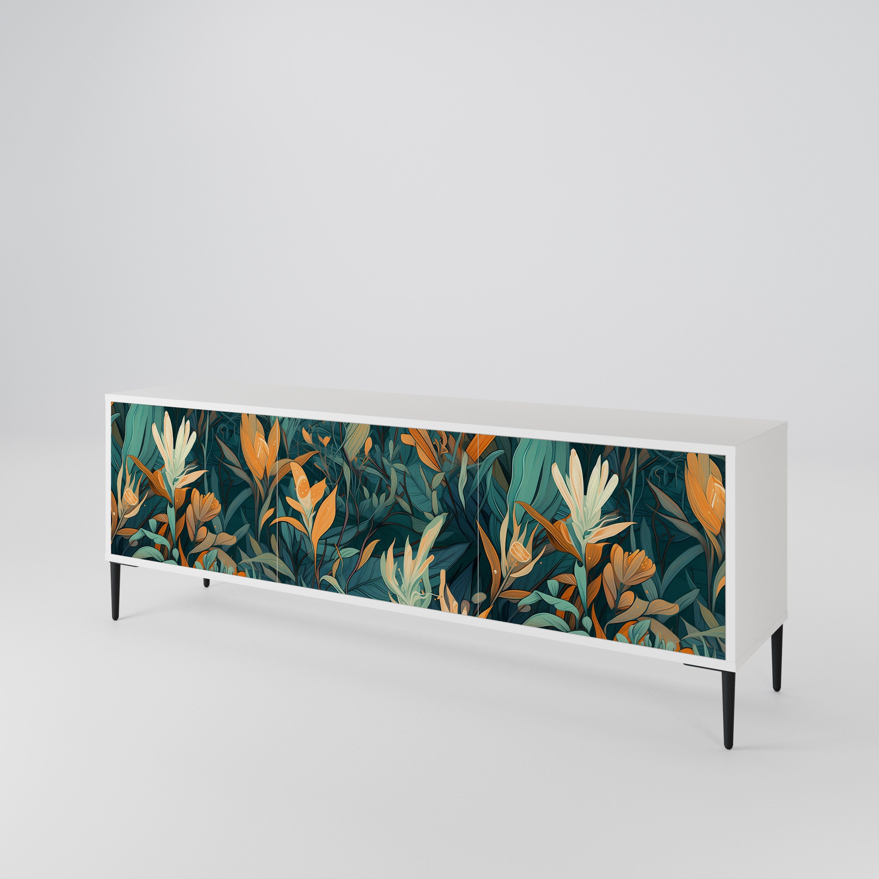 FLORAL SERENITY Móvel de TV de 3 Portas