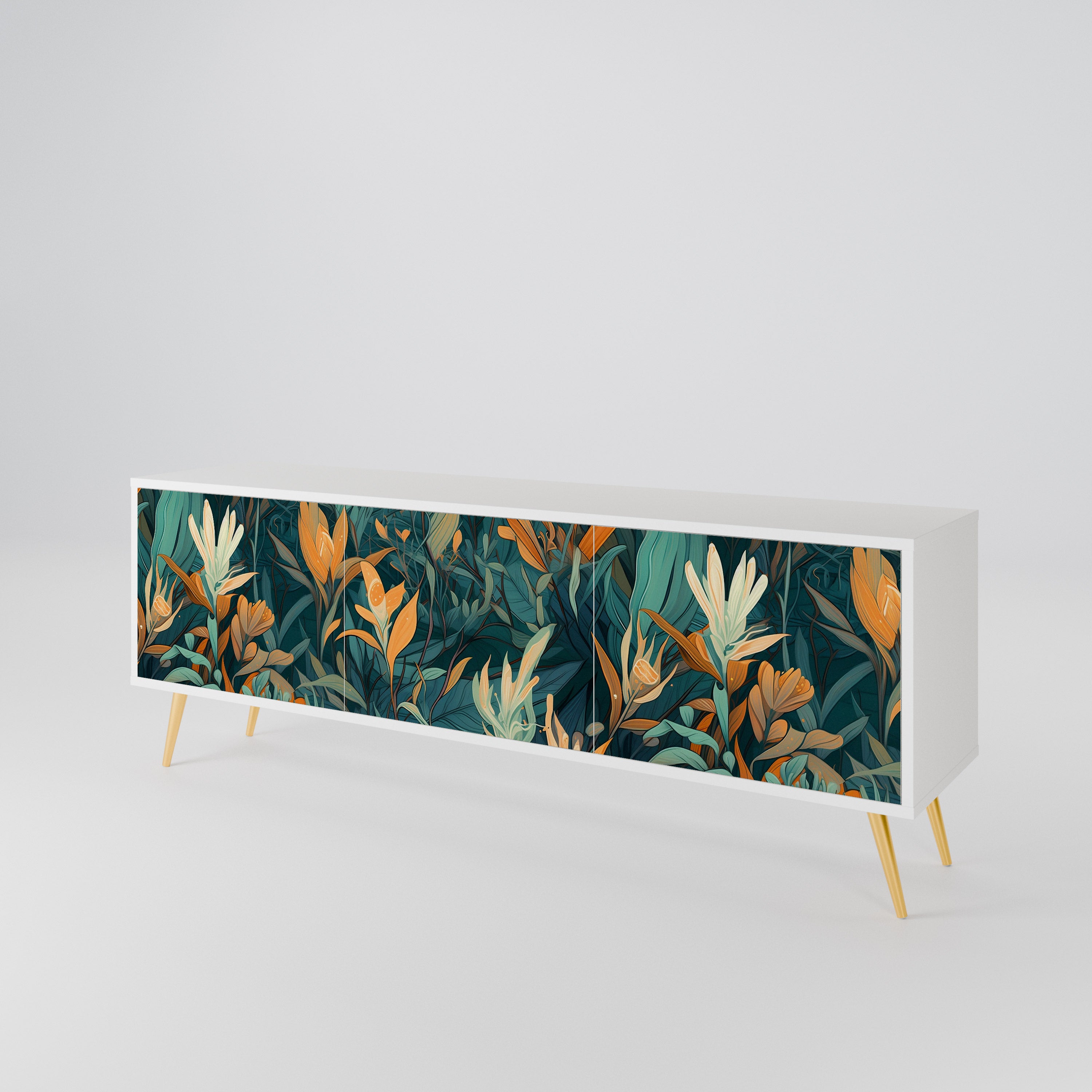 FLORAL SERENITY Móvel de TV de 3 Portas