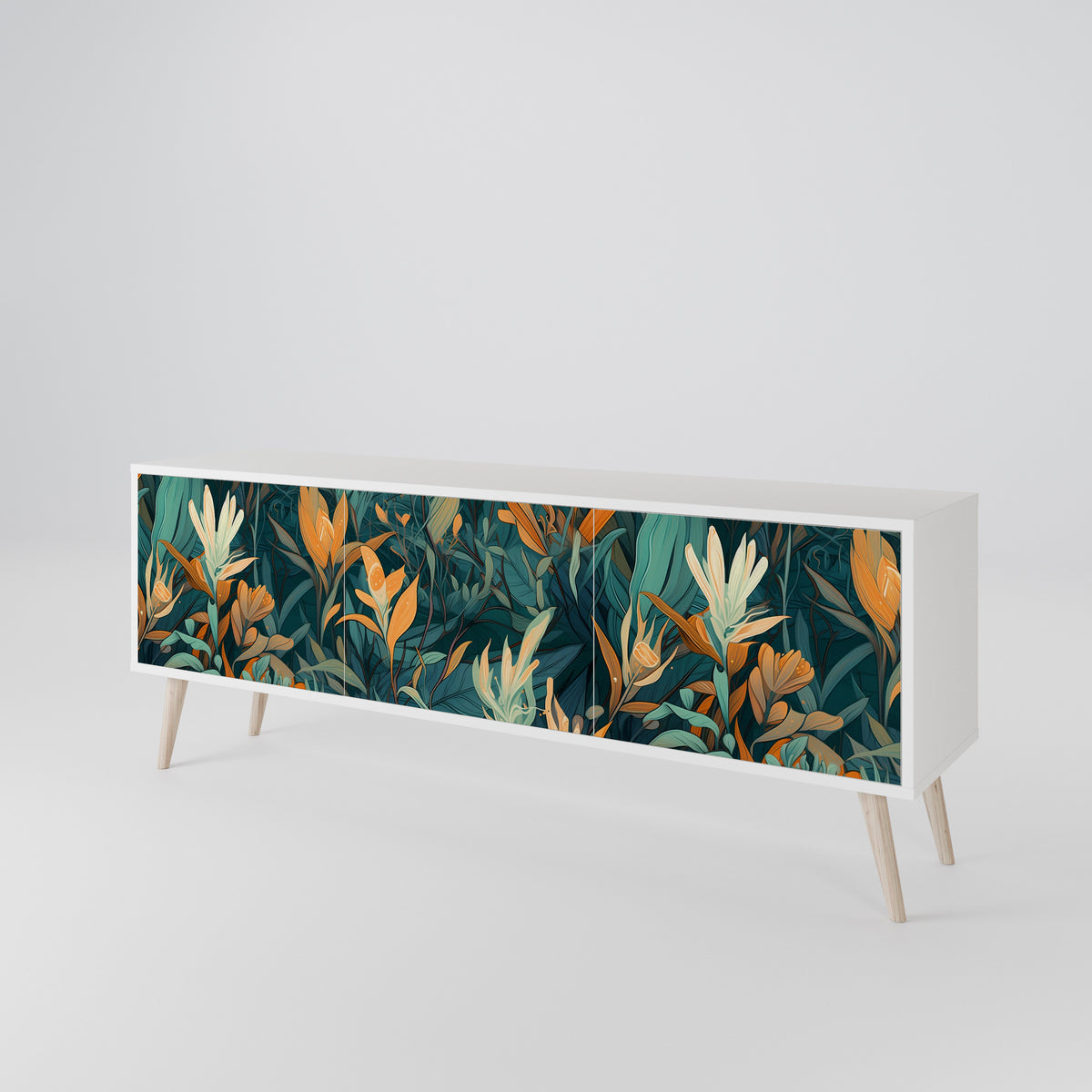 FLORAL SERENITY Móvel de TV de 3 Portas