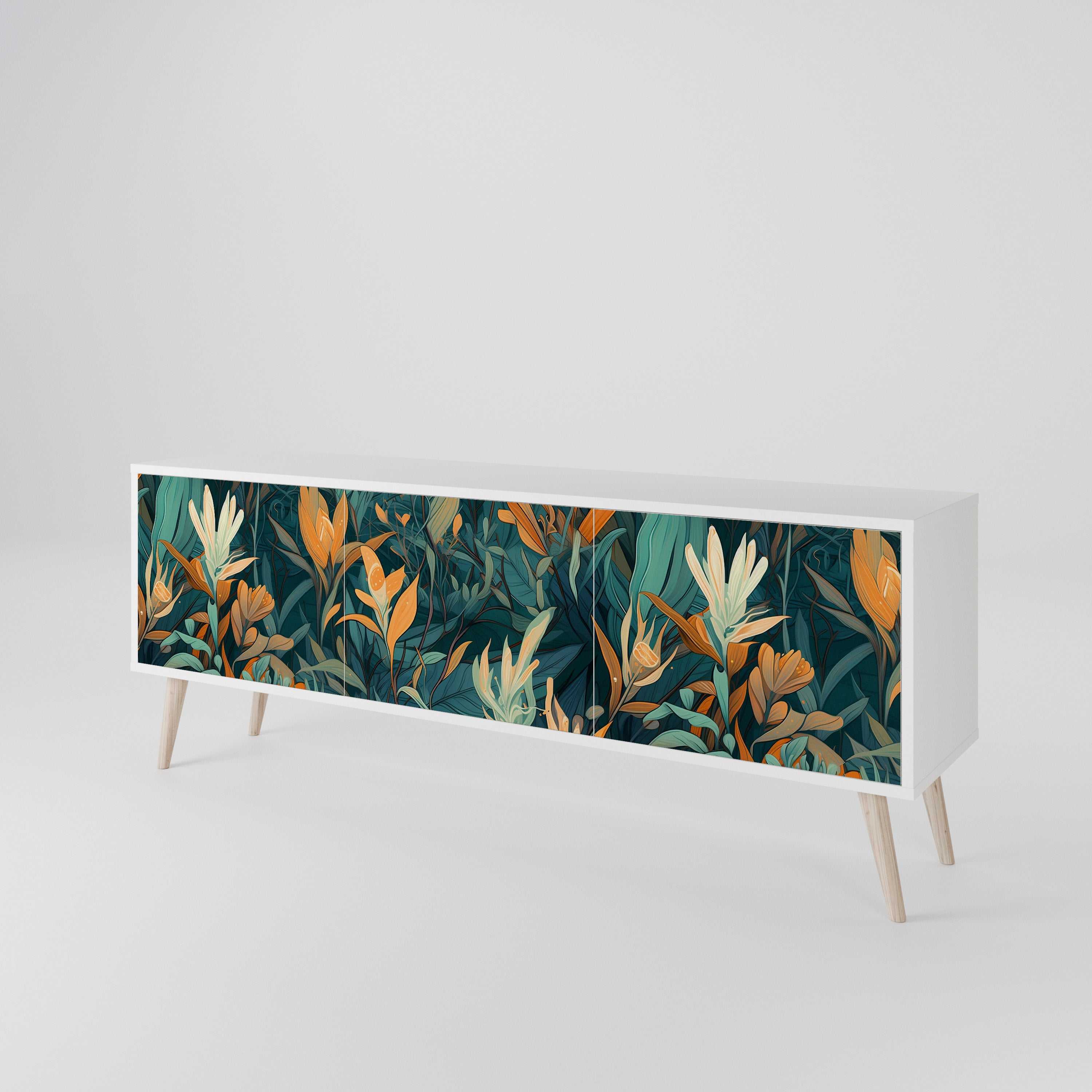 FLORAL SERENITY Móvel de TV de 3 Portas