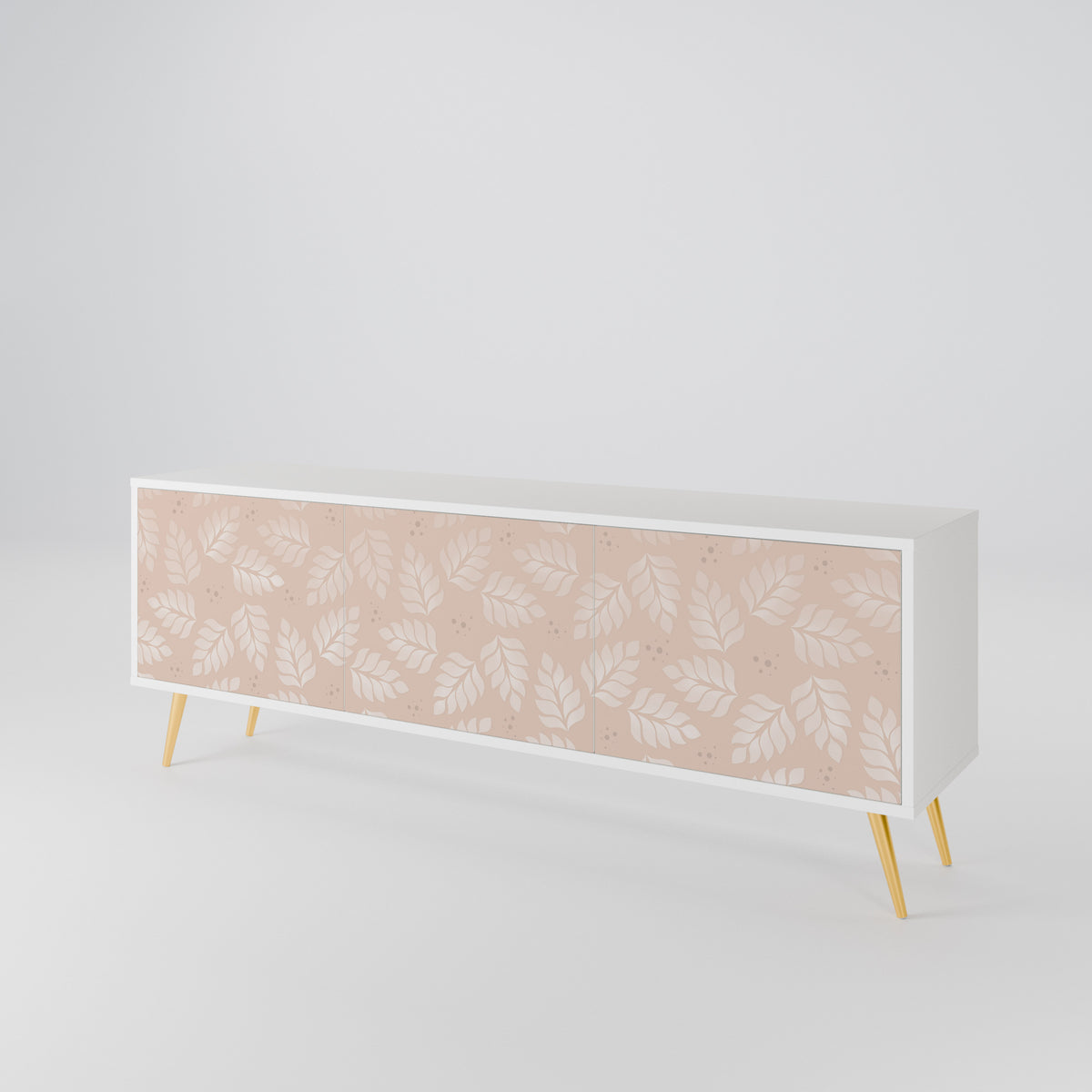 LEAVES ON BEIGE 3-Door TV Cabinet