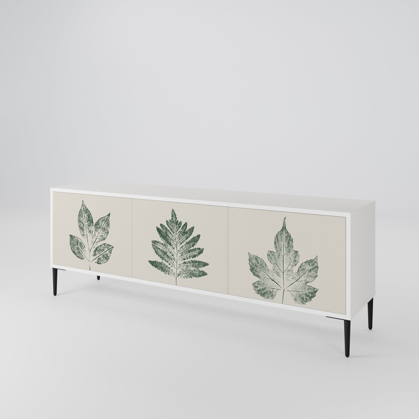 GREEN LEAFY STAMPS 3-Door TV Cabinet
