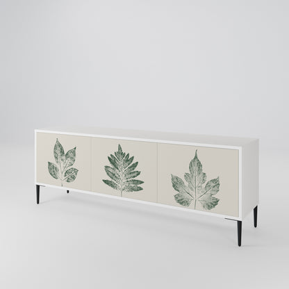 GREEN LEAFY STAMPS 3-Door TV Cabinet