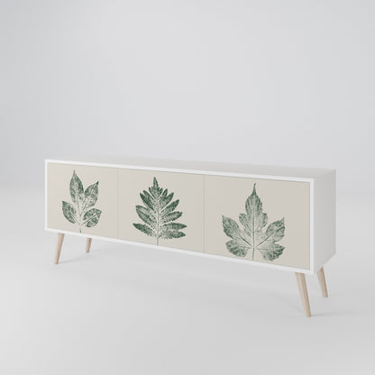 GREEN LEAFY STAMPS 3-Door TV Cabinet