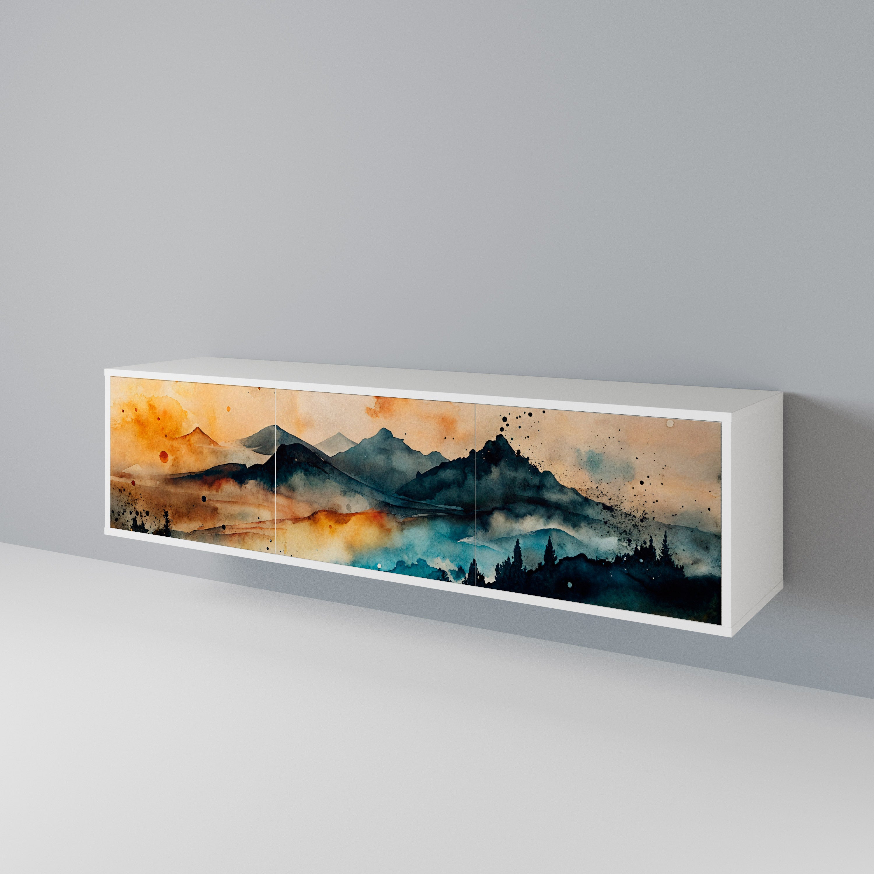 OMINOUS MOUNTAINS Móvel de TV de 3 Portas