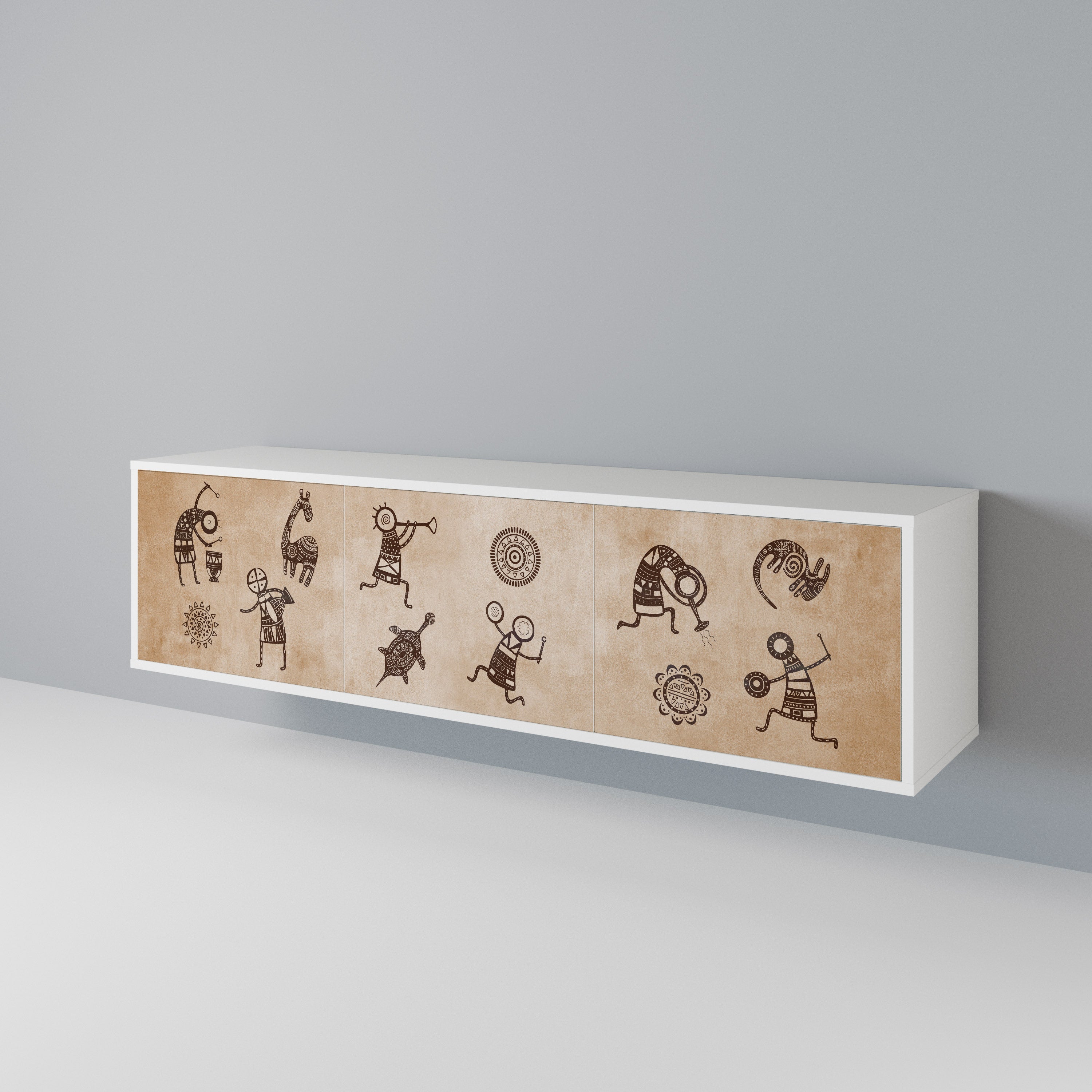 AFRICAN STYLE 3-Door TV Cabinet
