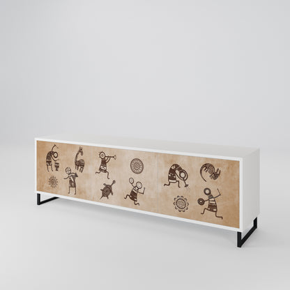 AFRICAN STYLE 3-Door TV Cabinet