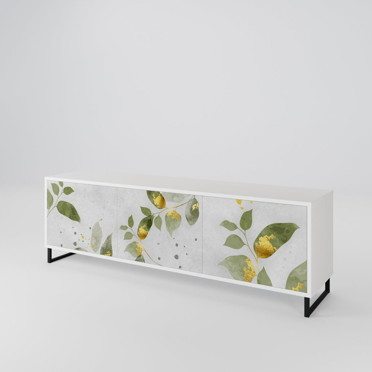 ELEGANT BOTANICS Móvel de TV de 3 Portas
