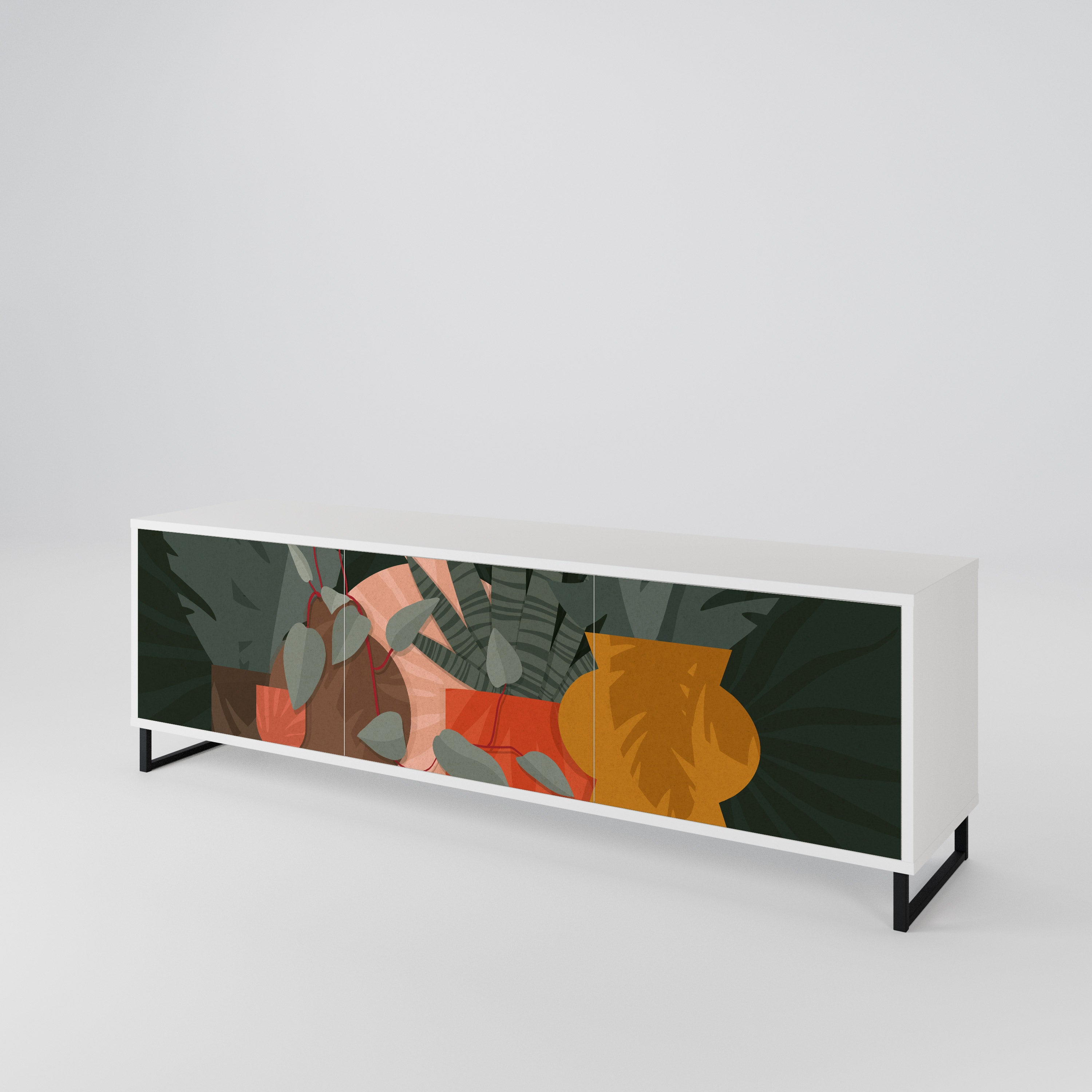 TROPICAL COMPOSITION 3-Door TV Cabinet