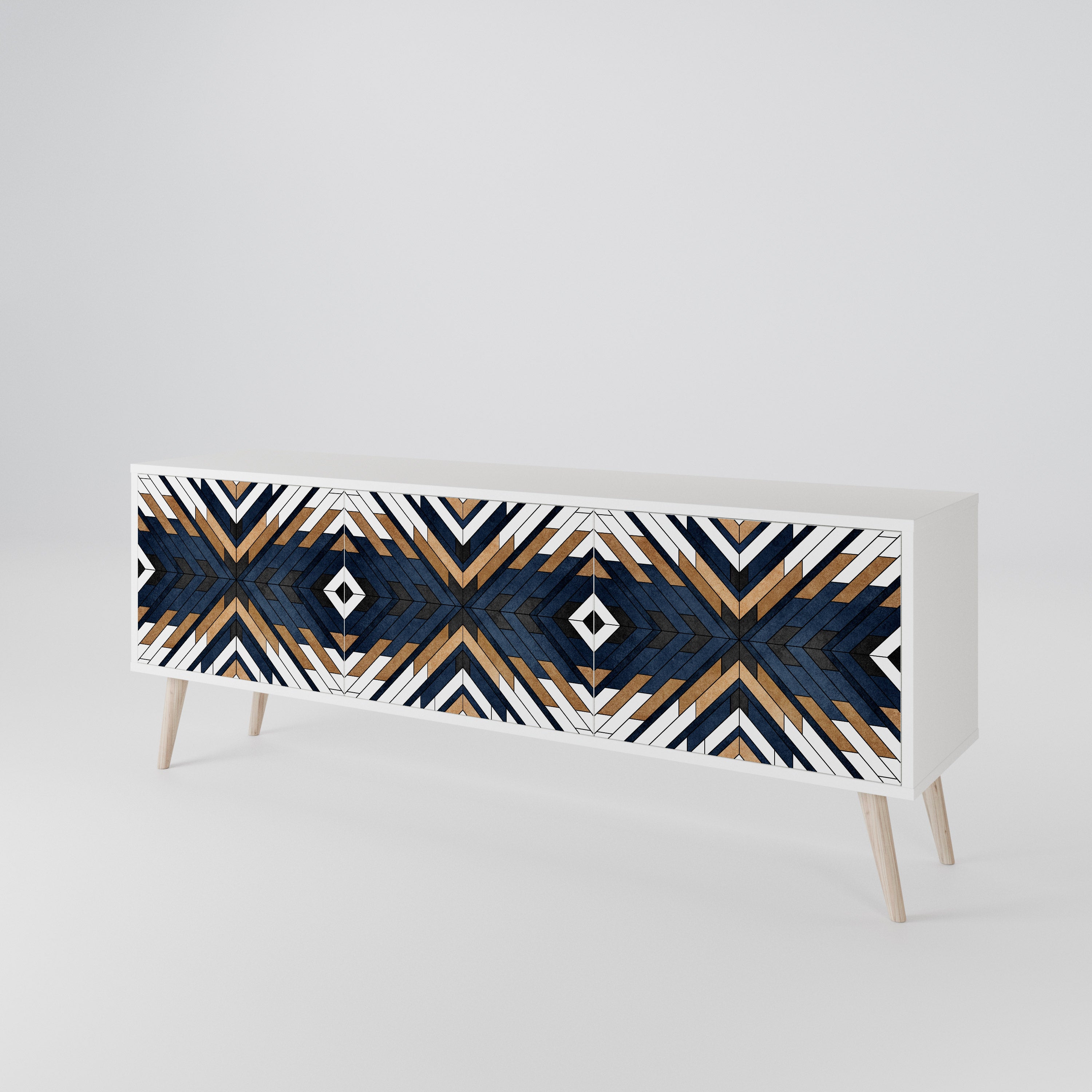 ARTFUL GEOMETRY 3-Door TV Cabinet