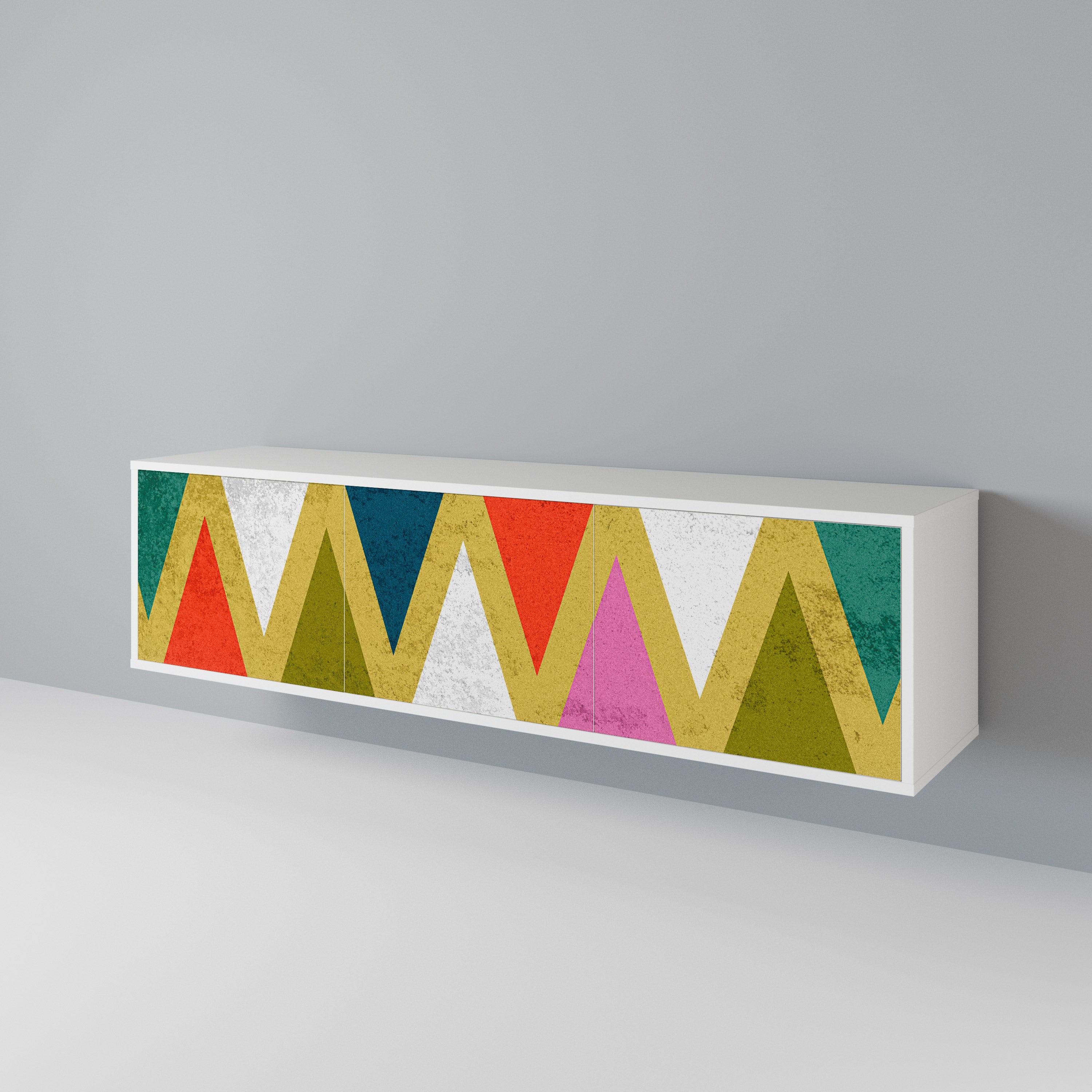 COLORFUL TRIANGLES 3-Door TV Cabinet