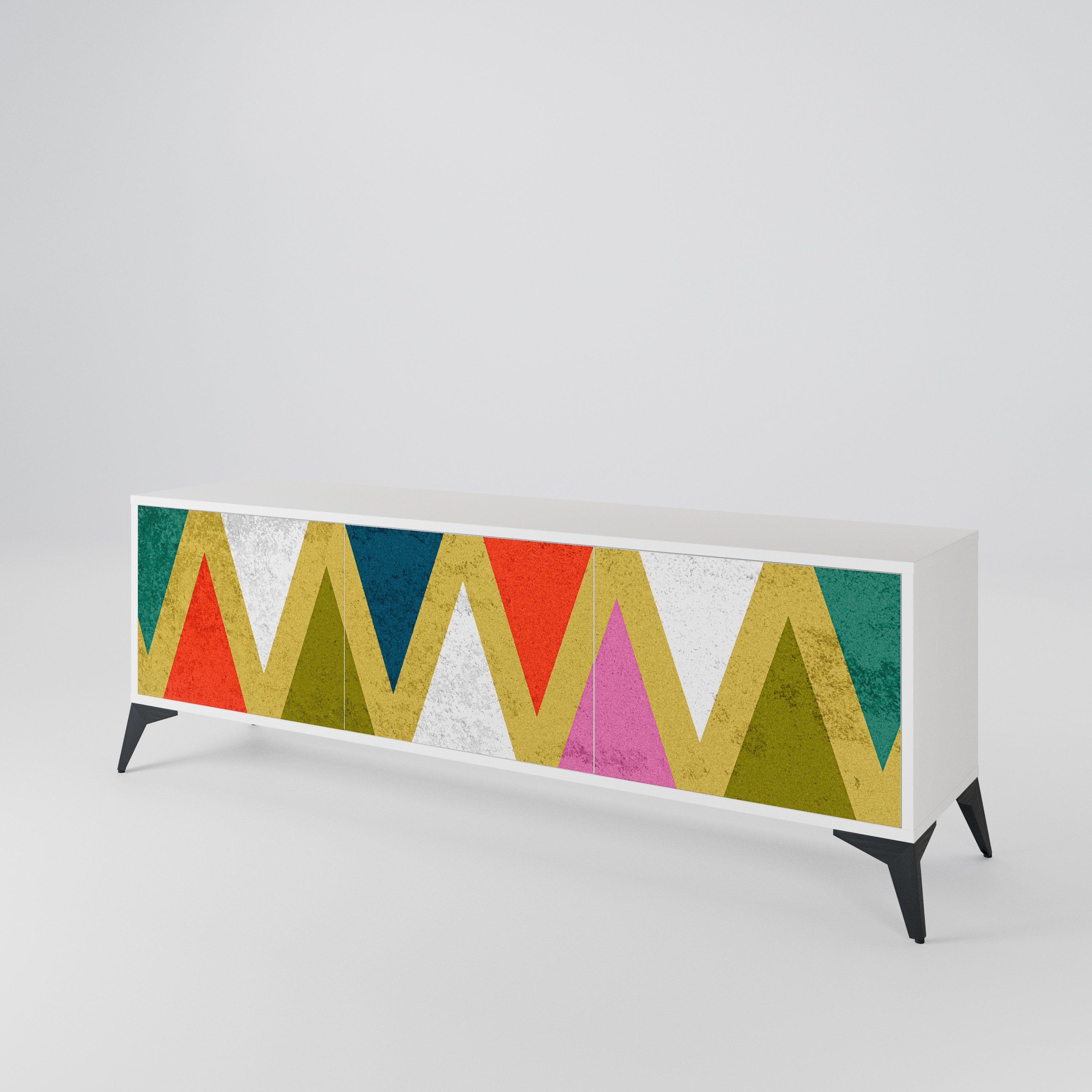 COLORFUL TRIANGLES 3-Door TV Cabinet