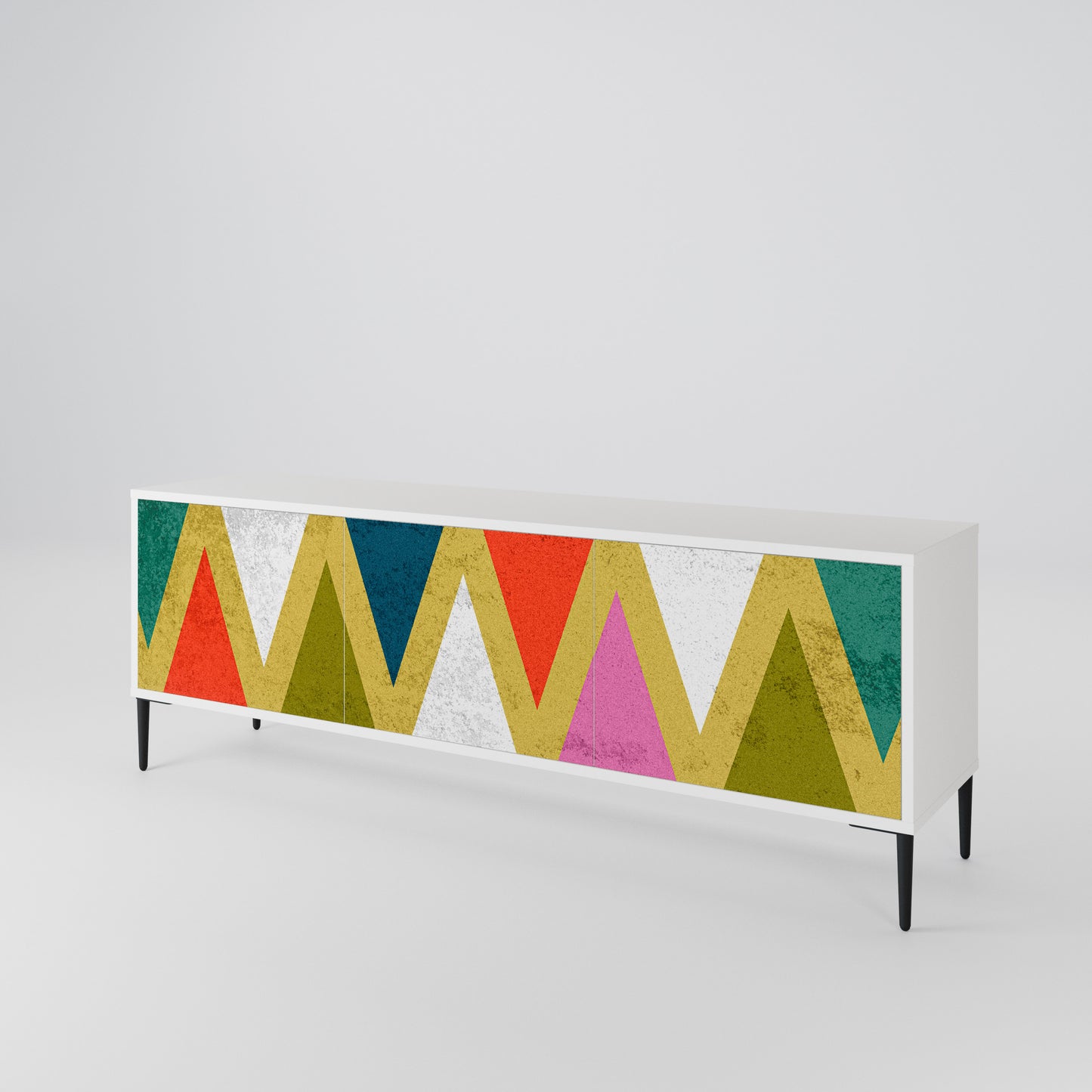 COLORFUL TRIANGLES Móvel de TV de 3 Portas