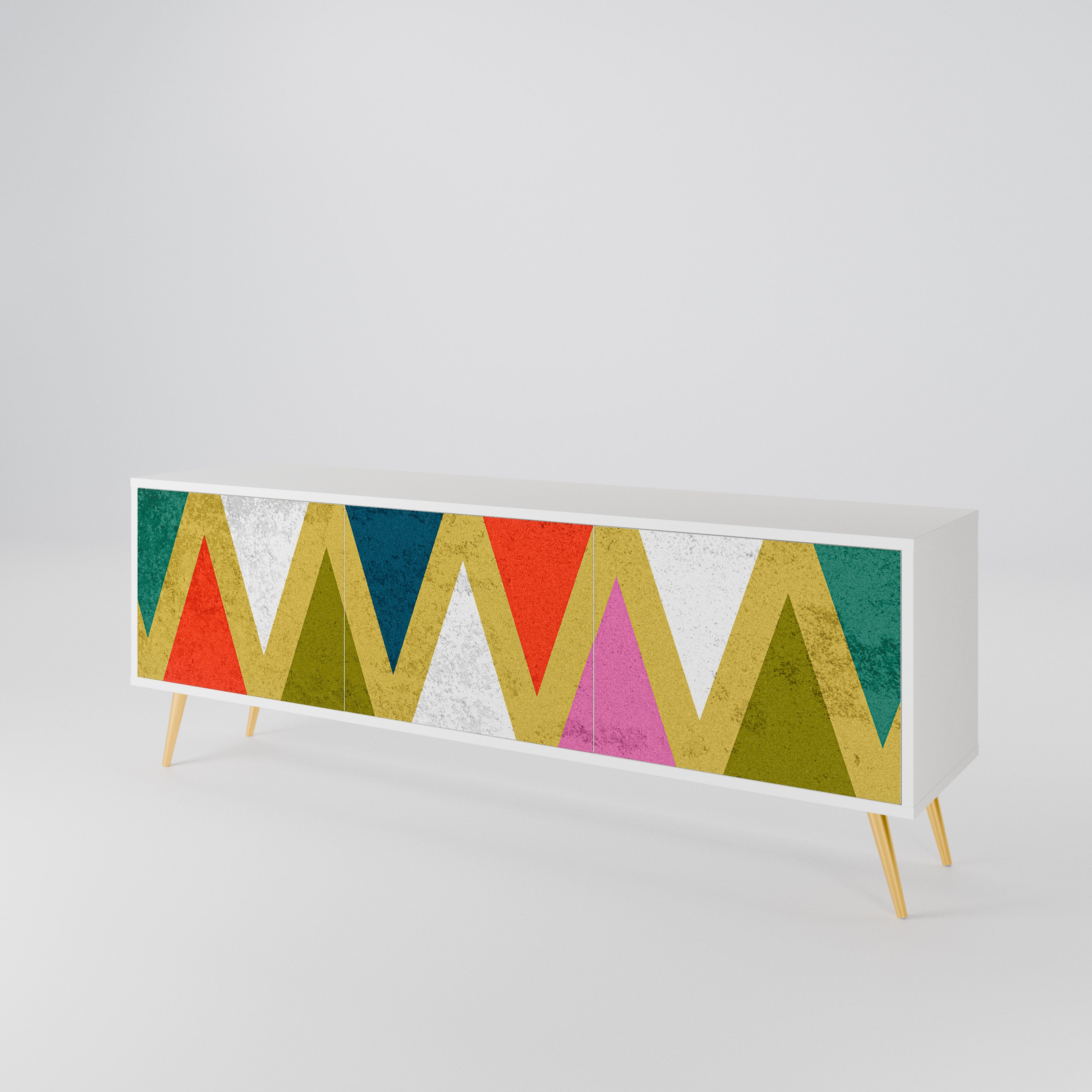 COLORFUL TRIANGLES 3-Door TV Cabinet