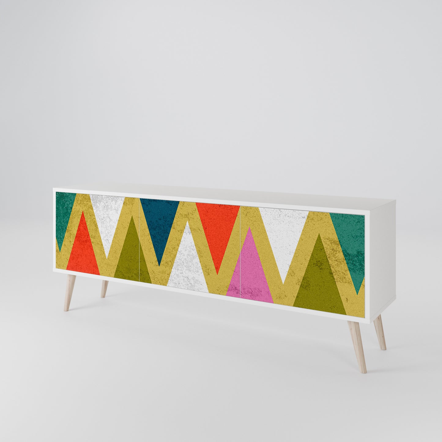 COLORFUL TRIANGLES Móvel de TV de 3 Portas