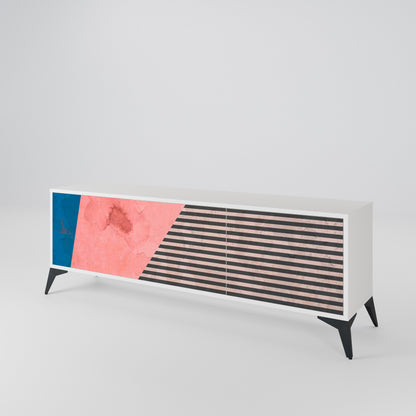 GLAMOROUS STRIPE 3-Door TV Cabinet