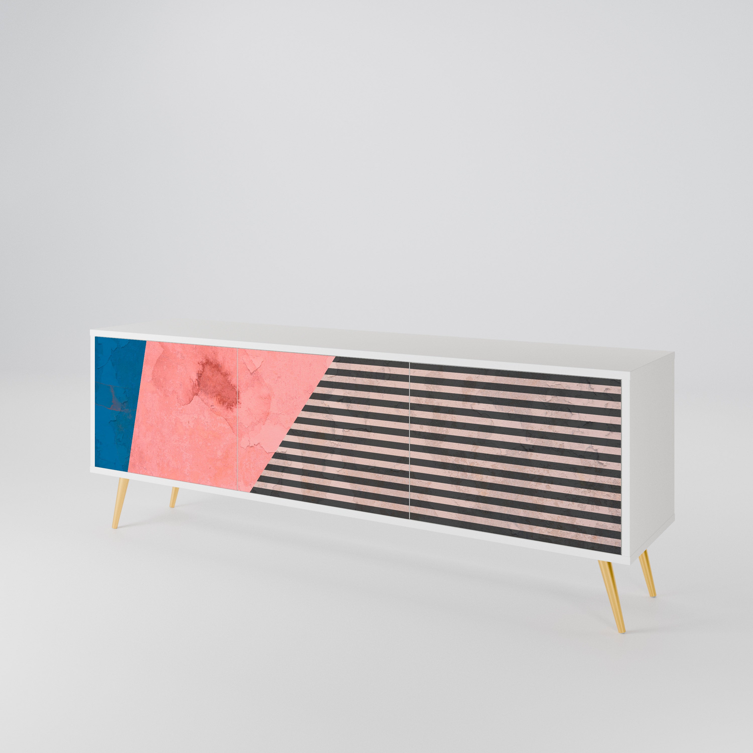 GLAMOROUS STRIPE 3-Door TV Cabinet