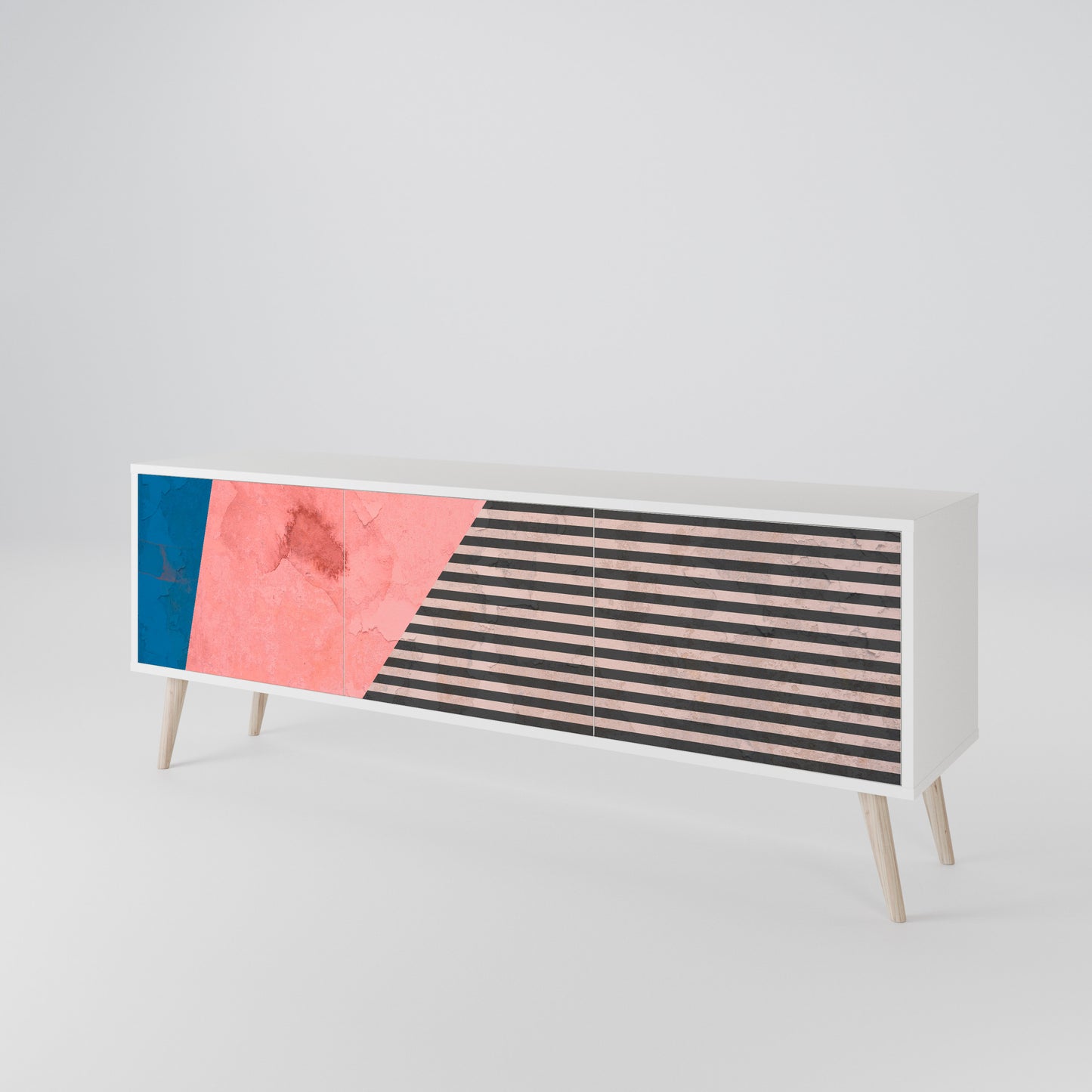 GLAMOROUS STRIPE 3-Door TV Cabinet