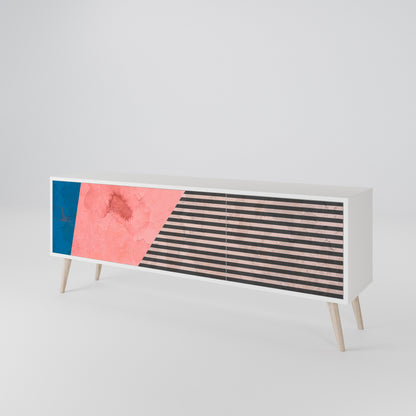 GLAMOROUS STRIPE 3-Door TV Cabinet