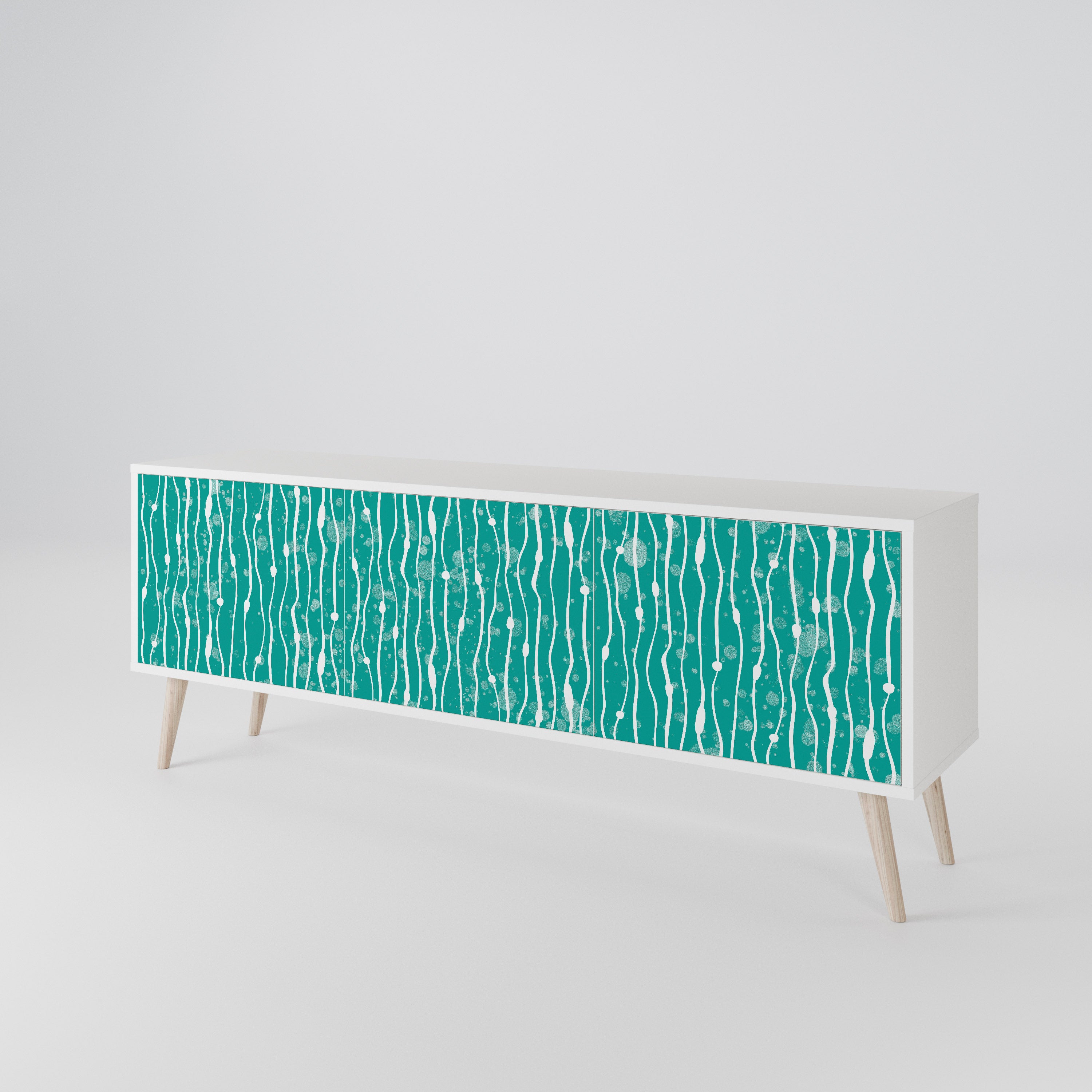 TURQUOISE RAIN 3-Door TV Cabinet